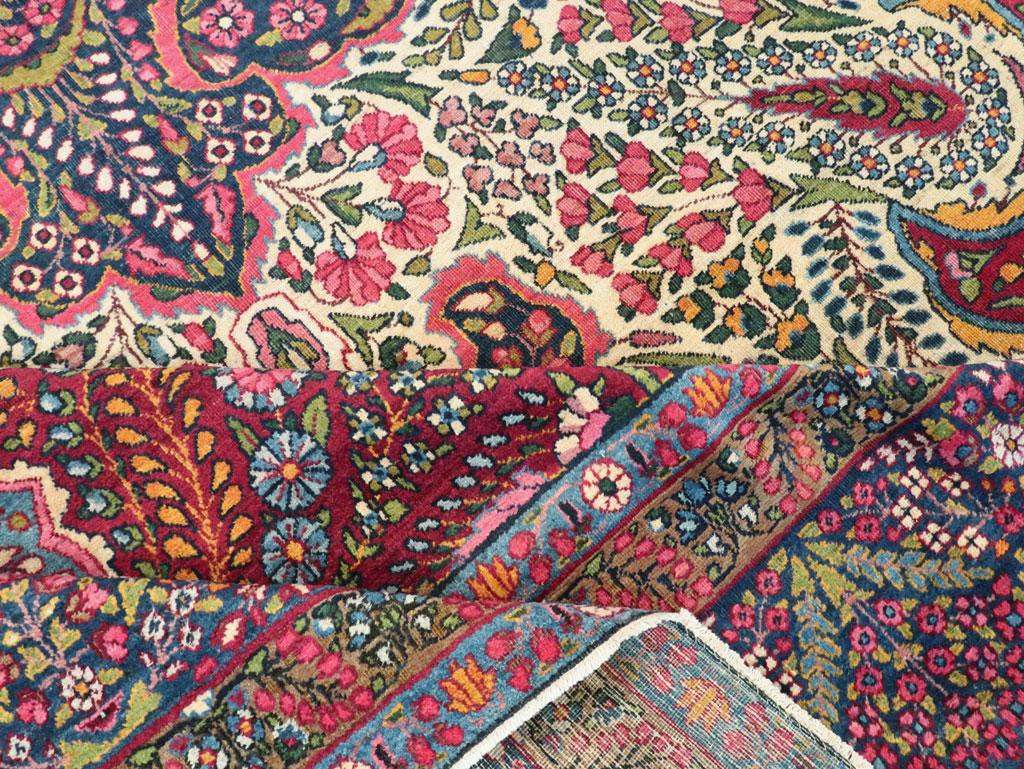 Midcentury Handmade Persian Yazd Large Carpet For Sale 4