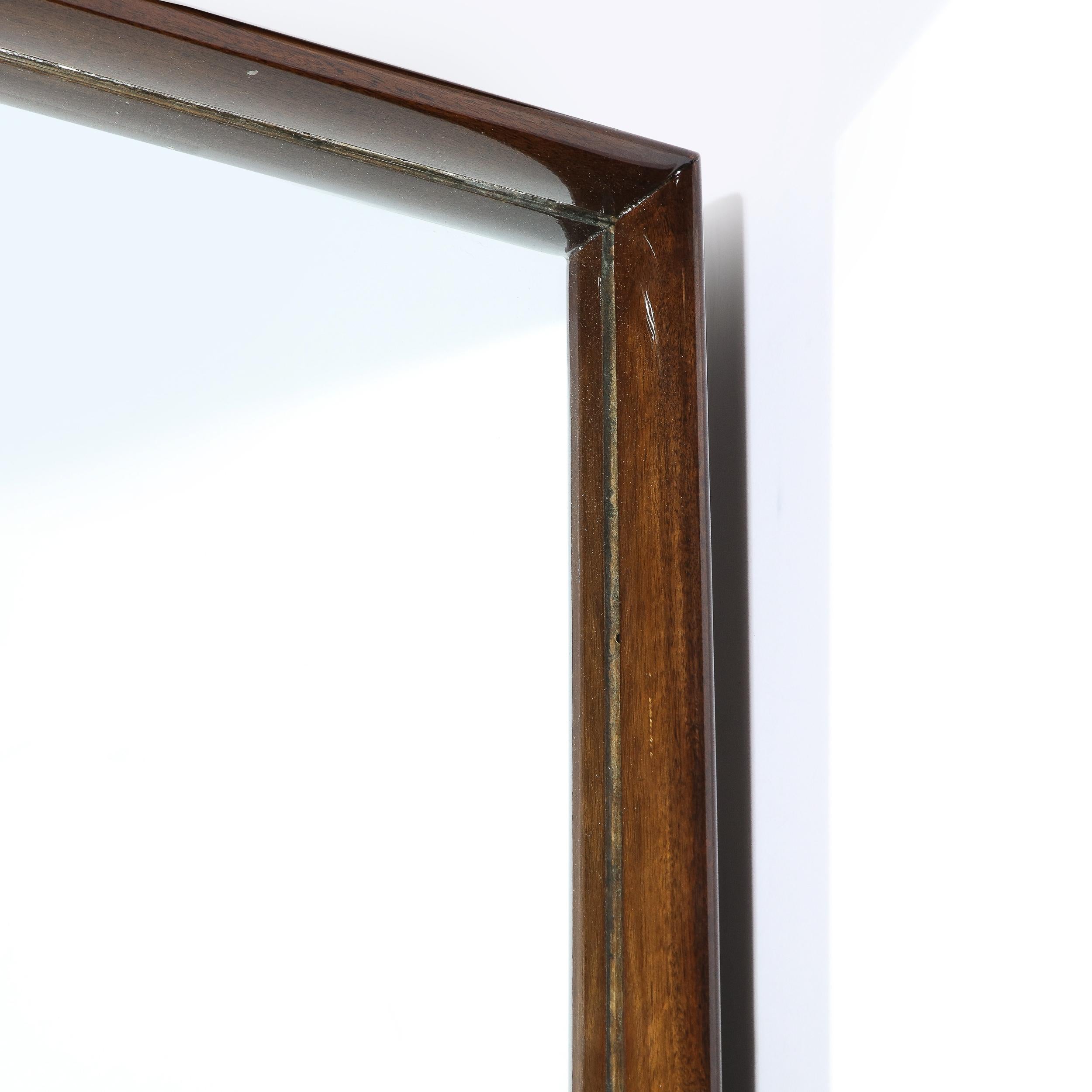 Midcentury Handrubbed Walnut Mirror by T.H. Robsjohn-Gibbings for Widdicomb Co. In Excellent Condition In New York, NY