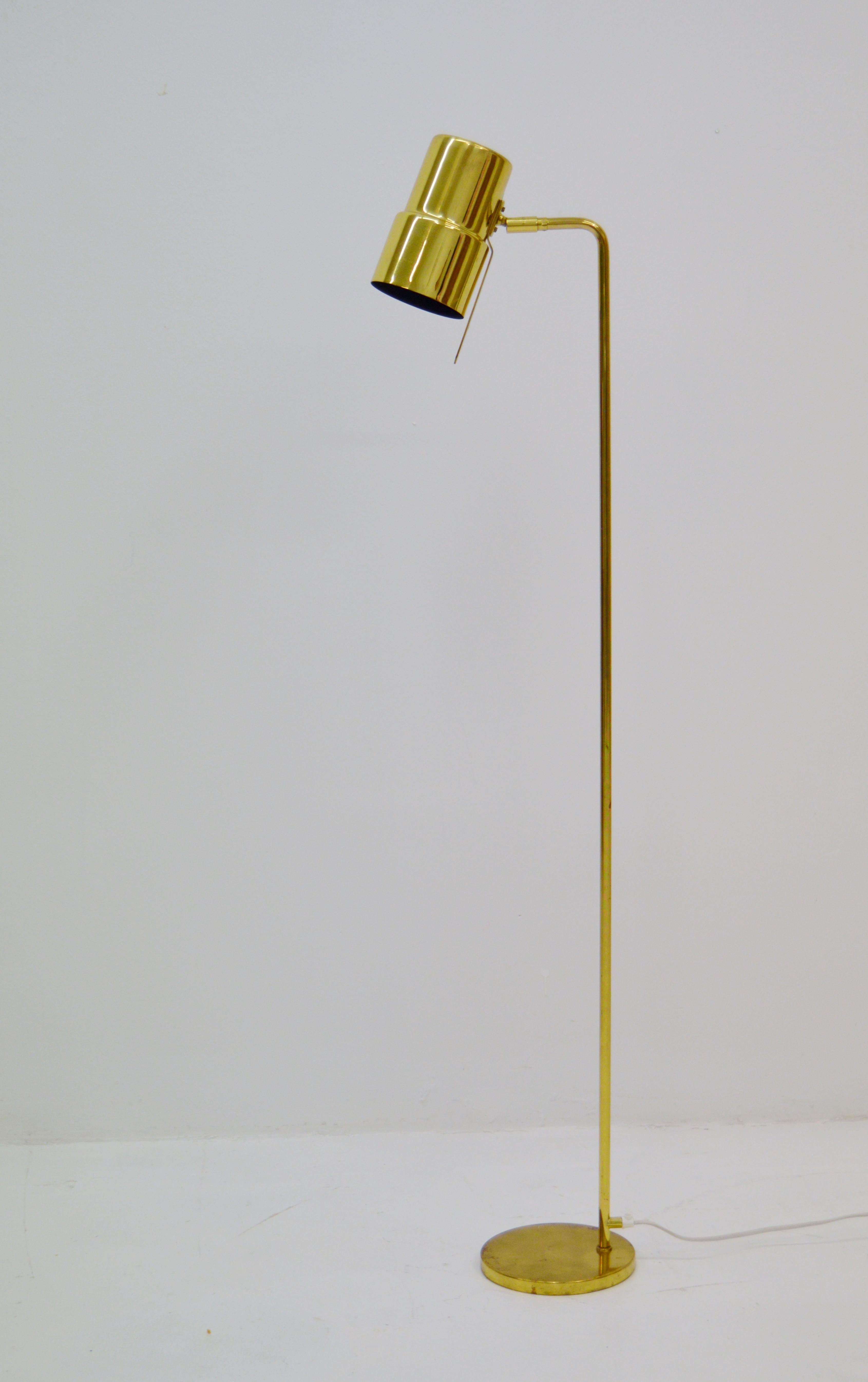 Brass floor lamp by Hans-Agne Jacobsson, Markaryd, Sweden.
    