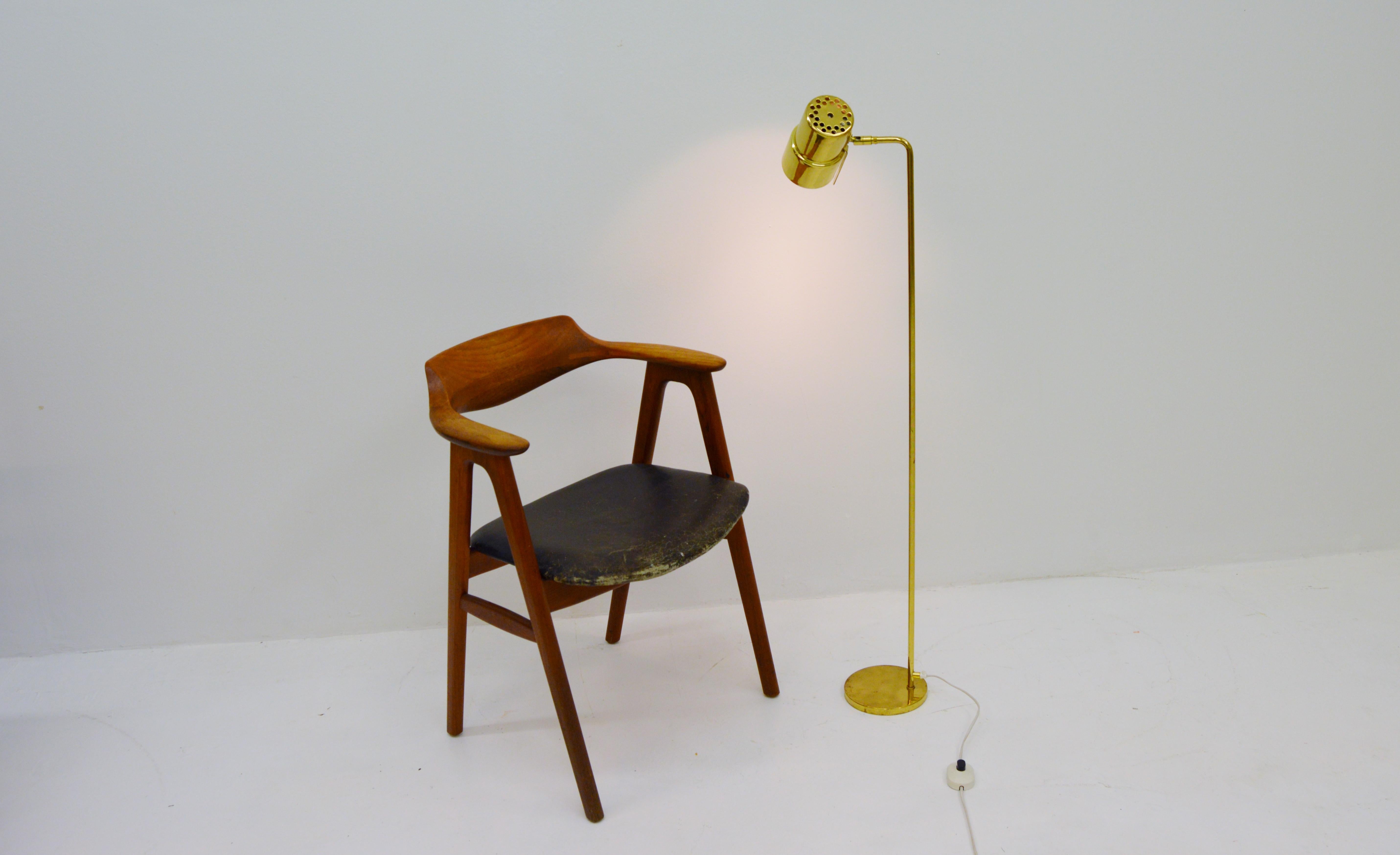 Midcentury Hans-Agne Jakobsson Brass Floor Lamp Model G-154 1