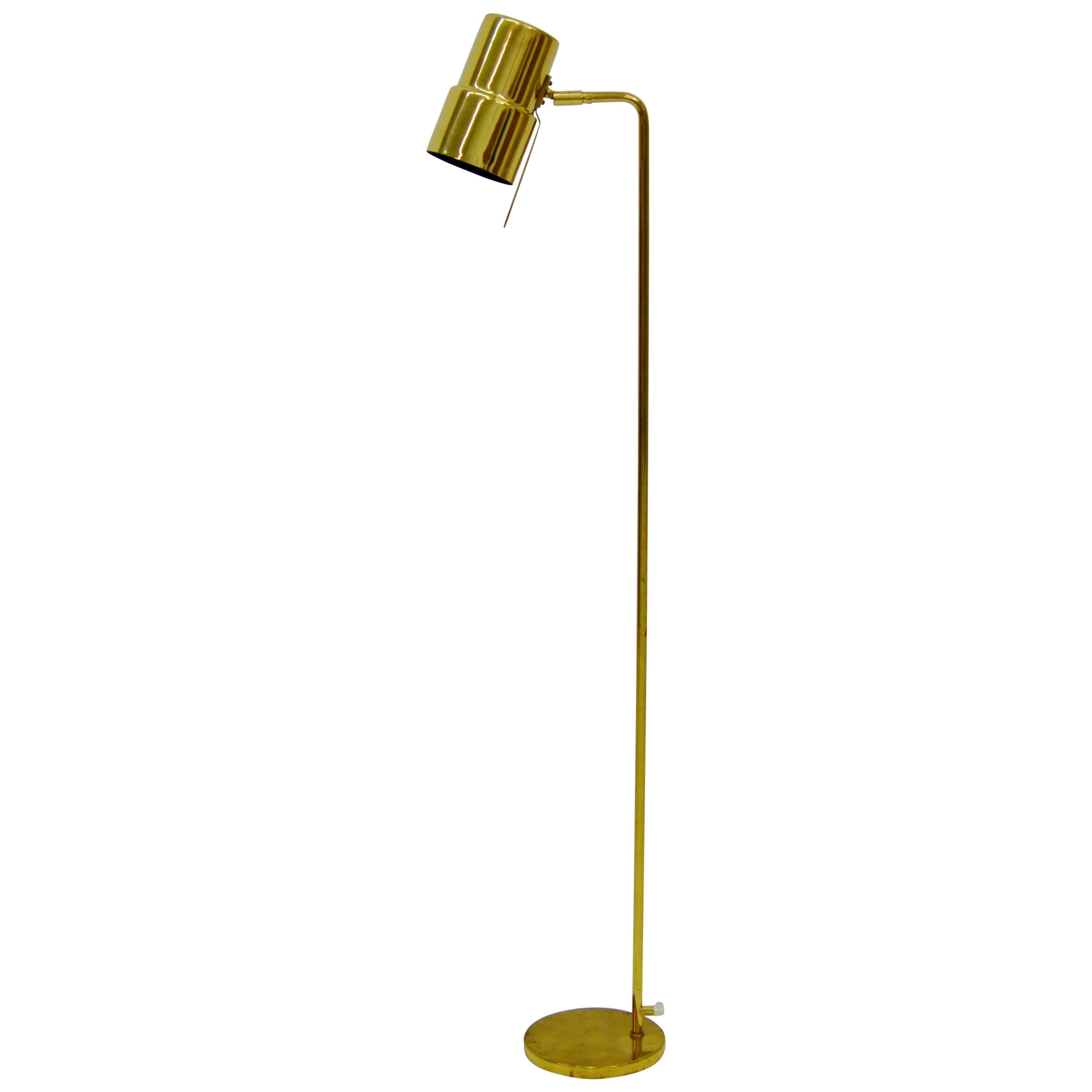 Midcentury Hans-Agne Jakobsson Brass Floor Lamp Model G-154
