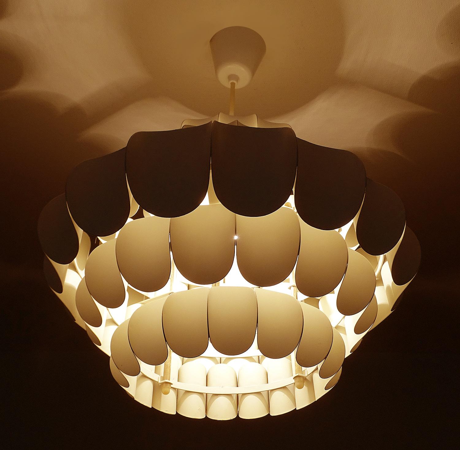 MidCentury Hans-Agne Jakobsson Pendant Light Chandelier, Thorsten Orrling, 1960s For Sale 6