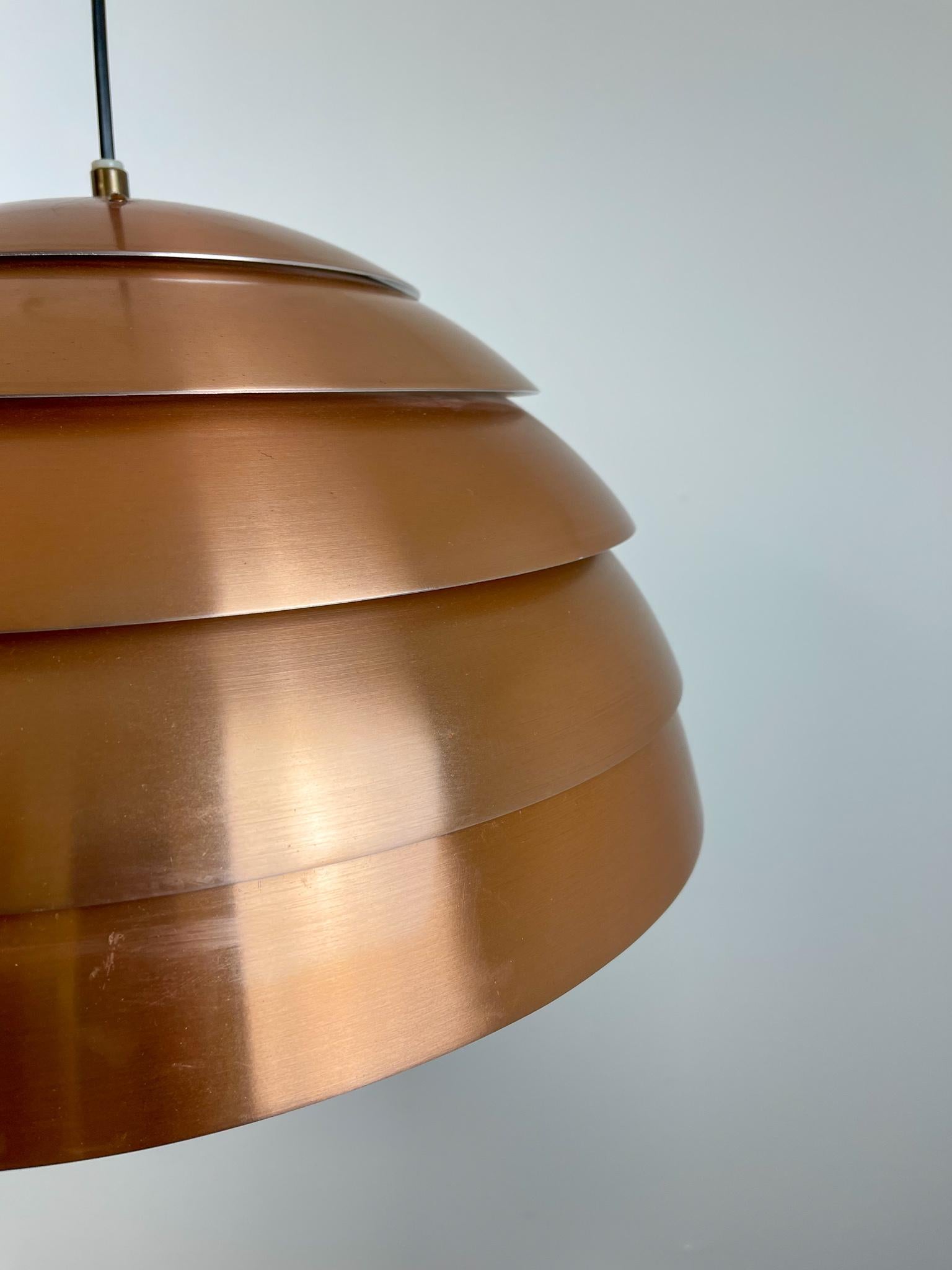 Midcentury Hans-Agne Jakobsson T325/450 Copper Ceiling Lamp, Sweden, 1960s For Sale 6