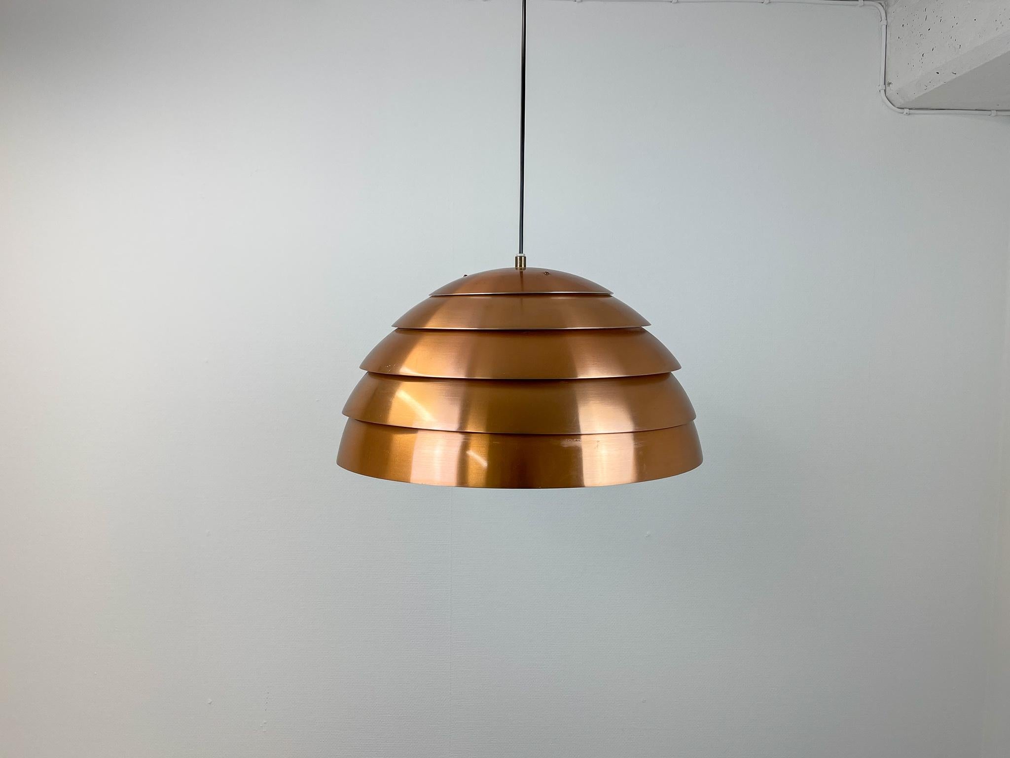 Mid-20th Century Midcentury Hans-Agne Jakobsson T325/450 Copper Ceiling Lamp, Sweden, 1960s For Sale