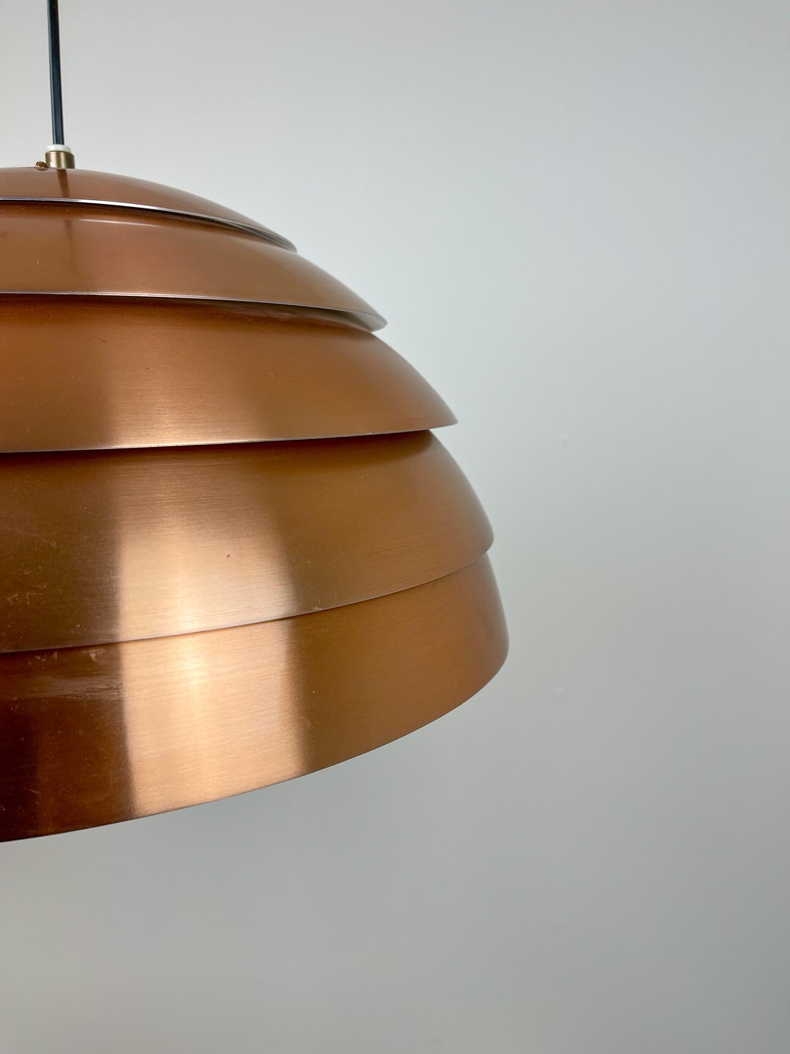 Midcentury Hans-Agne Jakobsson T325/450 Copper Ceiling Lamp, Sweden, 1960s For Sale 3