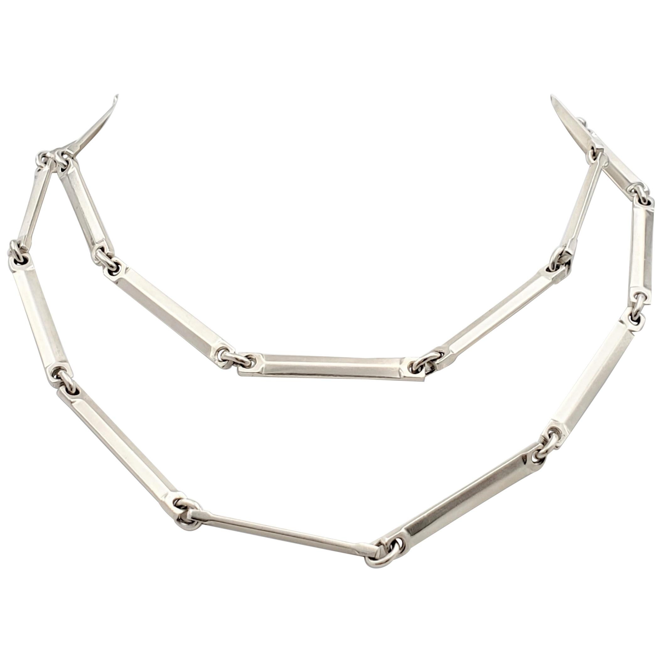 Midcentury Hans Hansen Sterling Silver Link Necklace