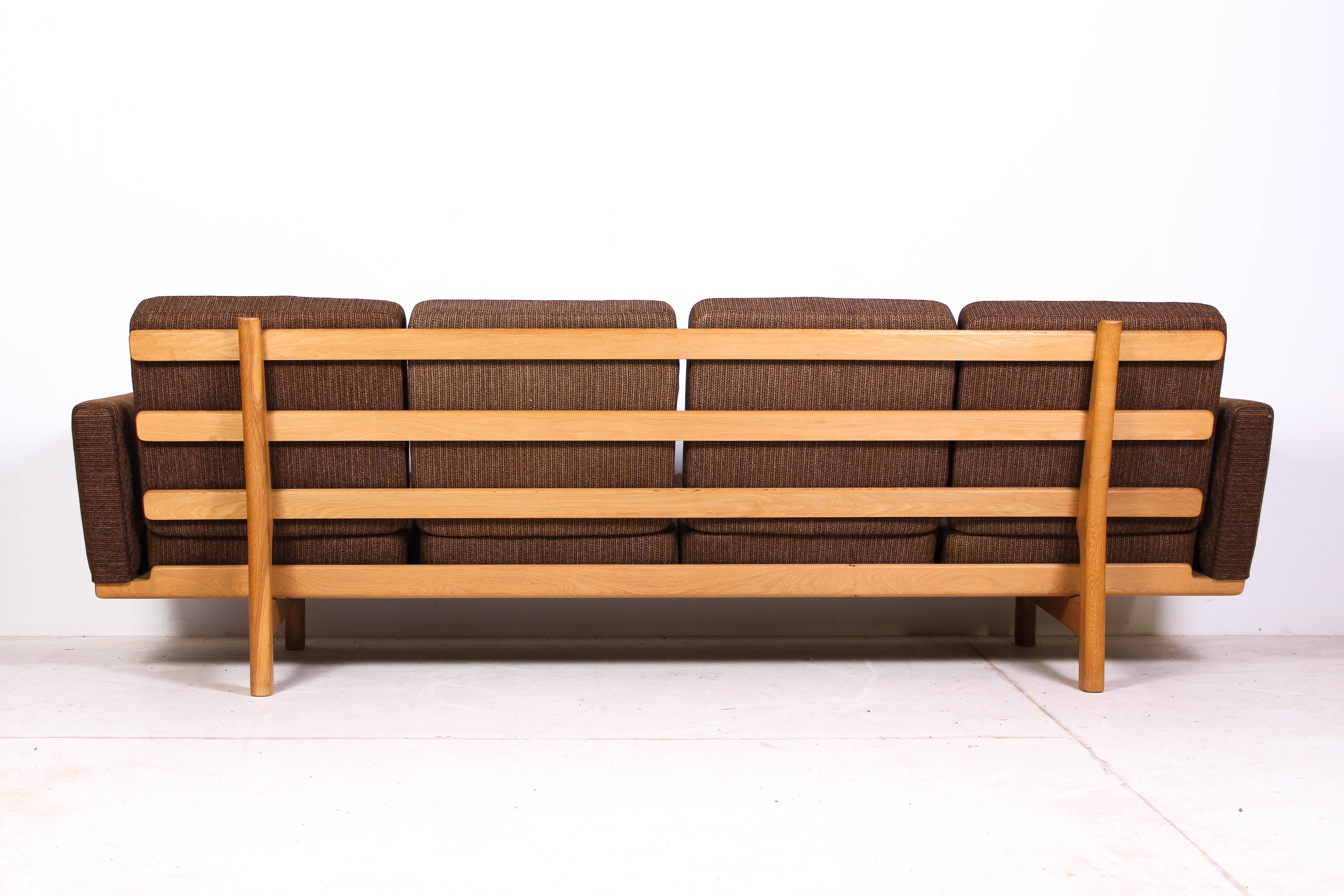 Scandinavian Modern Midcentury Hans J Wegner GE-236/4 Oak Sofa by GETAMA For Sale