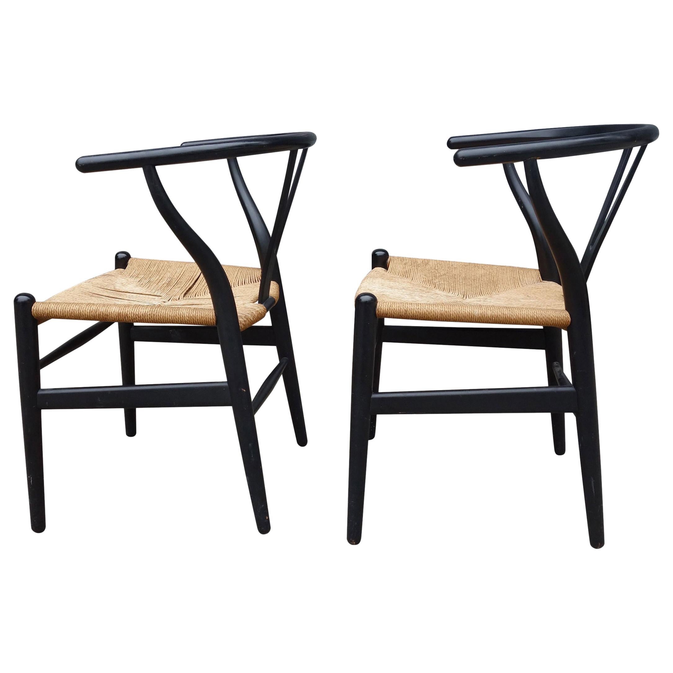 Midcentury Hans Wegner Wishbone Chairs