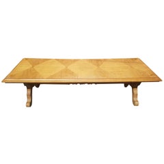 Midcentury Harlequin Design Inlay Wood Coffee Table
