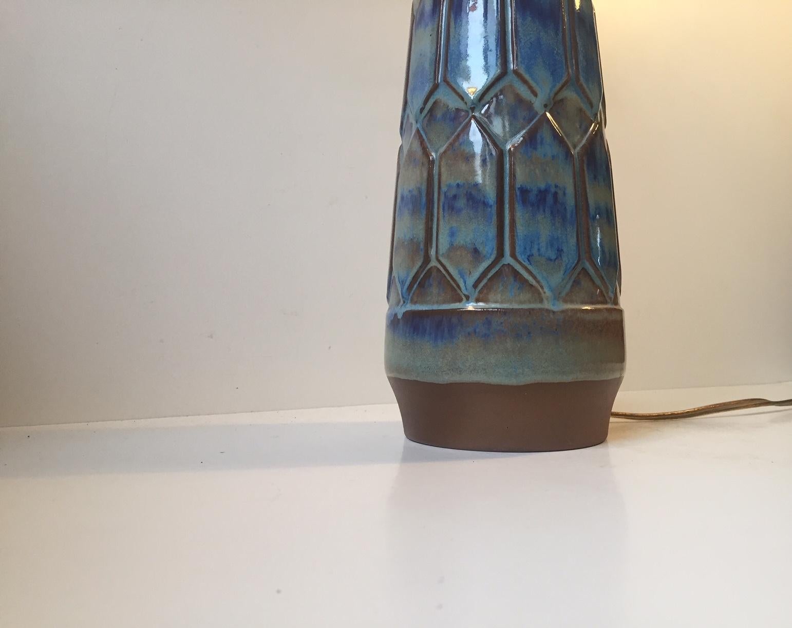 Mid-Century Modern Midcentury 'Harlequin' Pottery Table Lamp by Einar Johansen, Denmark, 1960s