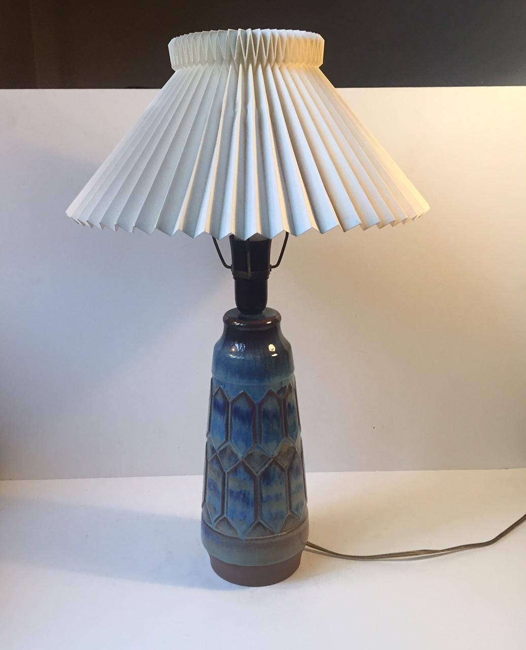 Danish Midcentury 'Harlequin' Pottery Table Lamp by Einar Johansen, Denmark, 1960s