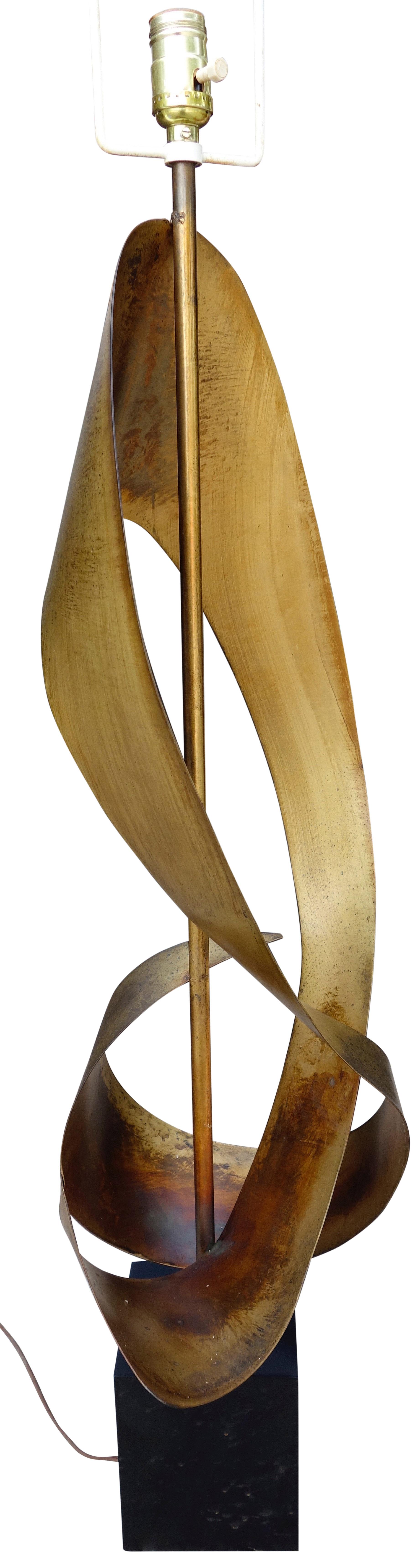 Mid-Century Modern Midcentury Harry Balmer Sculptural Ribbon Lamp for Laurel