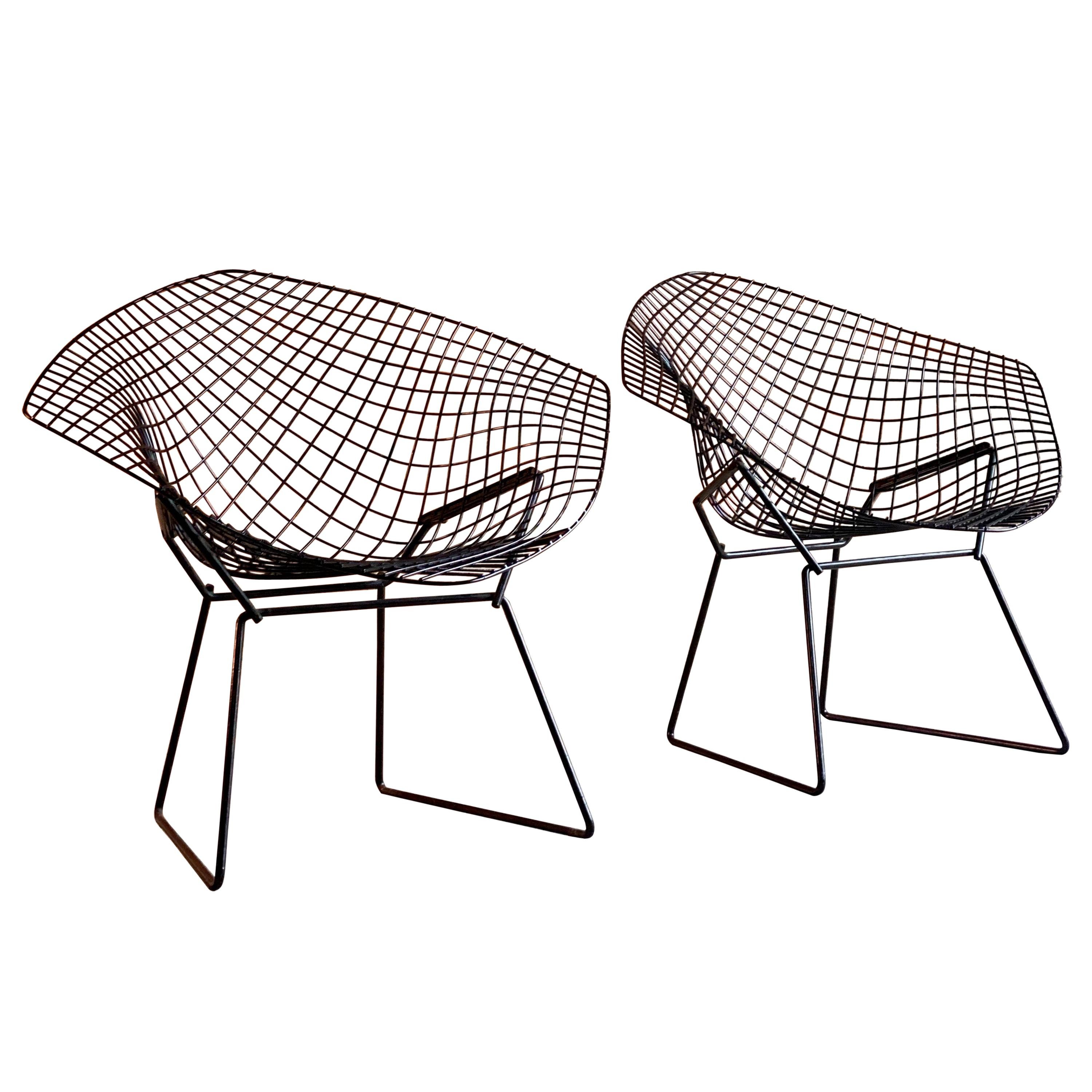 Midcentury Harry Bertoia Diamond Chairs by Knoll, circa 1970s