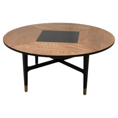 Used Midcentury Harvey Probber Round Black And oak Coffee Table 