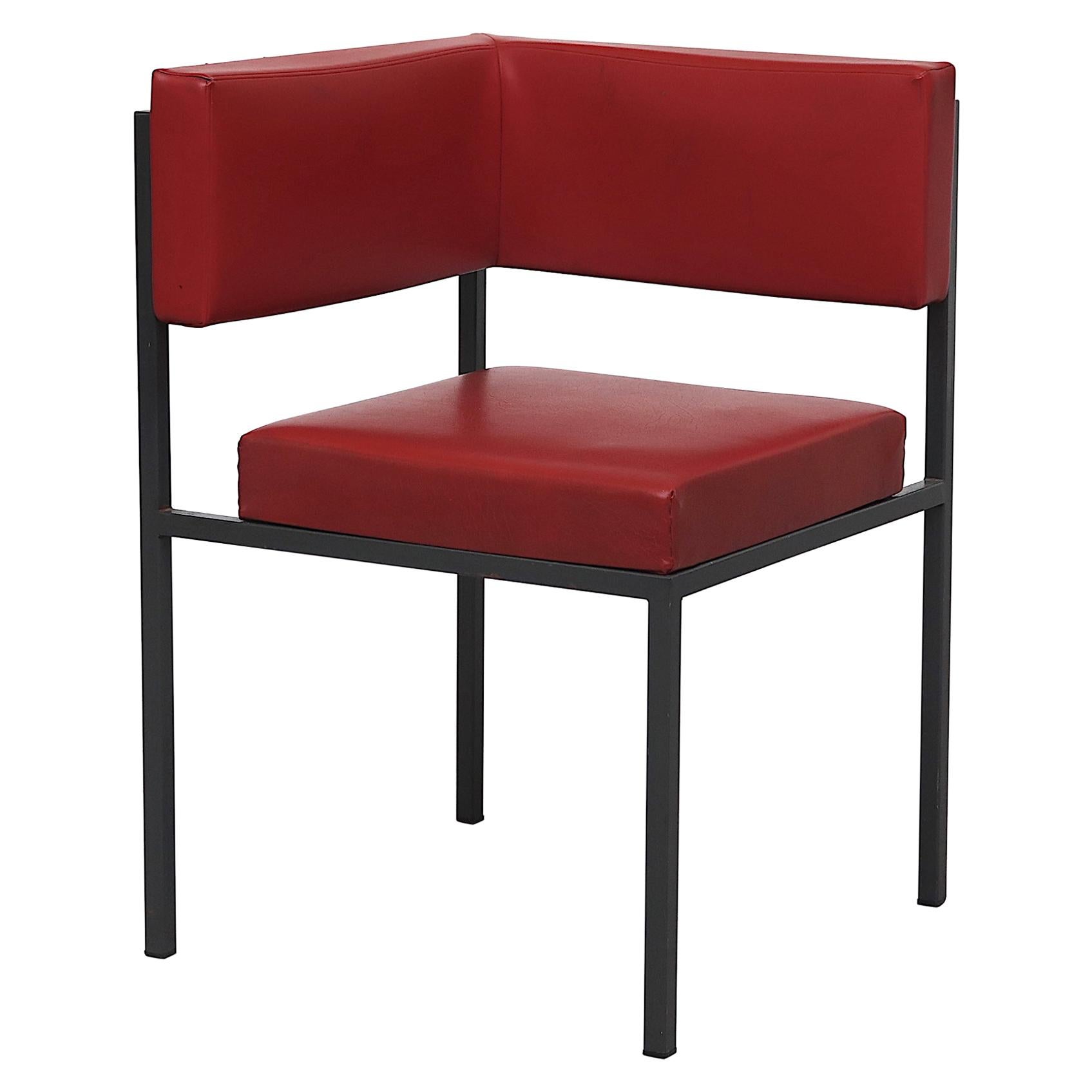 Midcentury Hein Stolle Attributed Red Skai Corner Chair