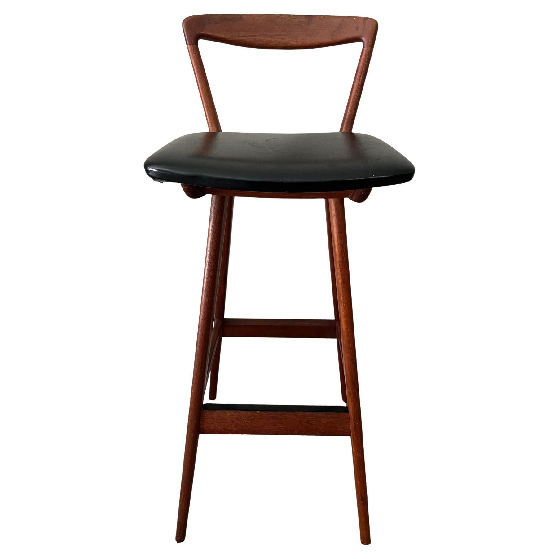 Tabouret de bar en teck Henry Rosengren Hansen, milieu de siècle en vente