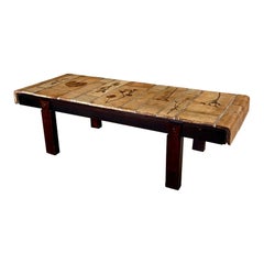 Table basse « Herbier » du milieu du siècle, par Roger Capron, années 1960, Vallauris, France