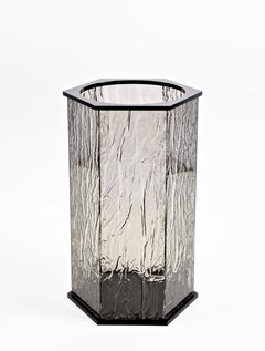 Midcentury Hexagonal Ice Lucite Italian Umbrella Stands after Willy Rizzo, 1980s