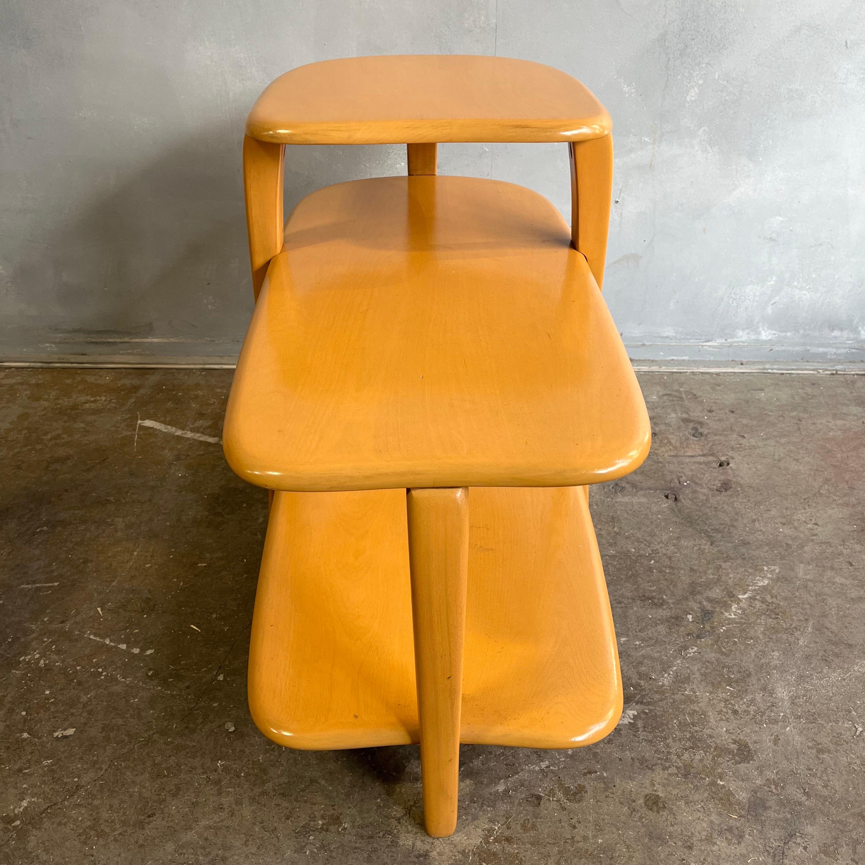 20th Century Midcentury Heywood Wakefield 3 Tier Side Table