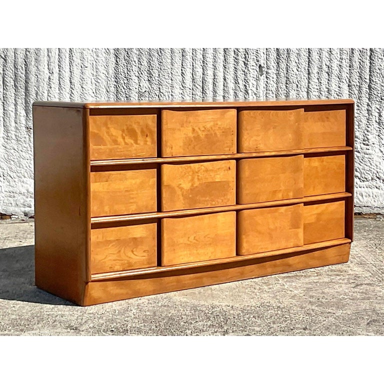 Midcentury Heywood Wakefield Sculptura Low Dresser at 1stDibs