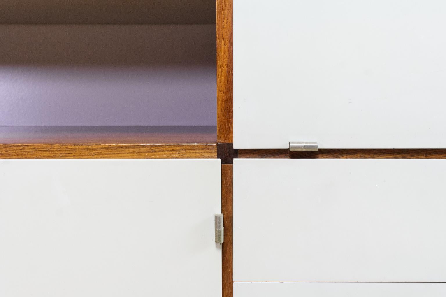 Midcentury High Board in Rosewood and White Panels by Cees Braakman for Pastoe 4