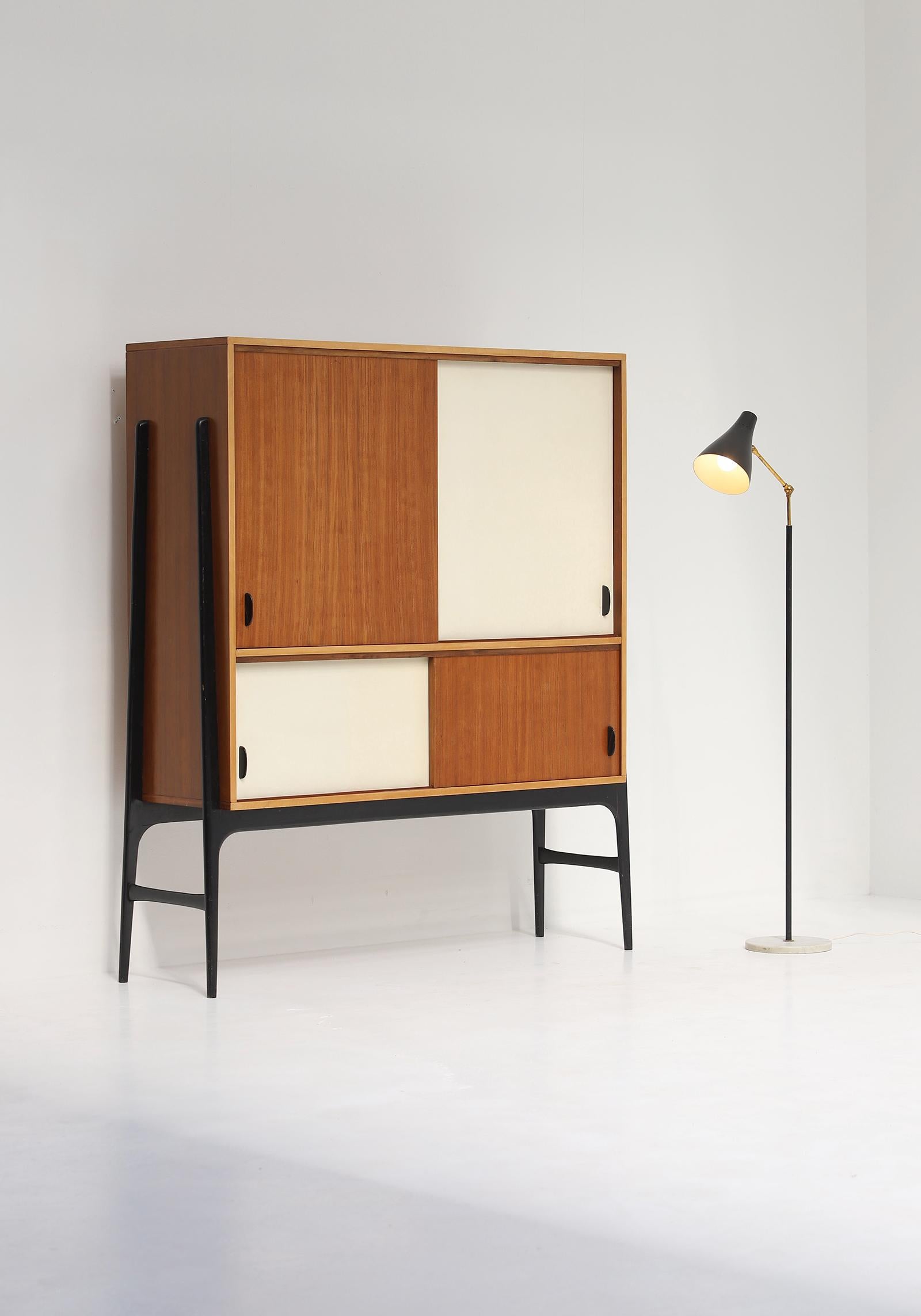 Mid-20th Century Midcentury High Board / Sideboard by Alfred Hendrickx for Belform Belgium, 1950