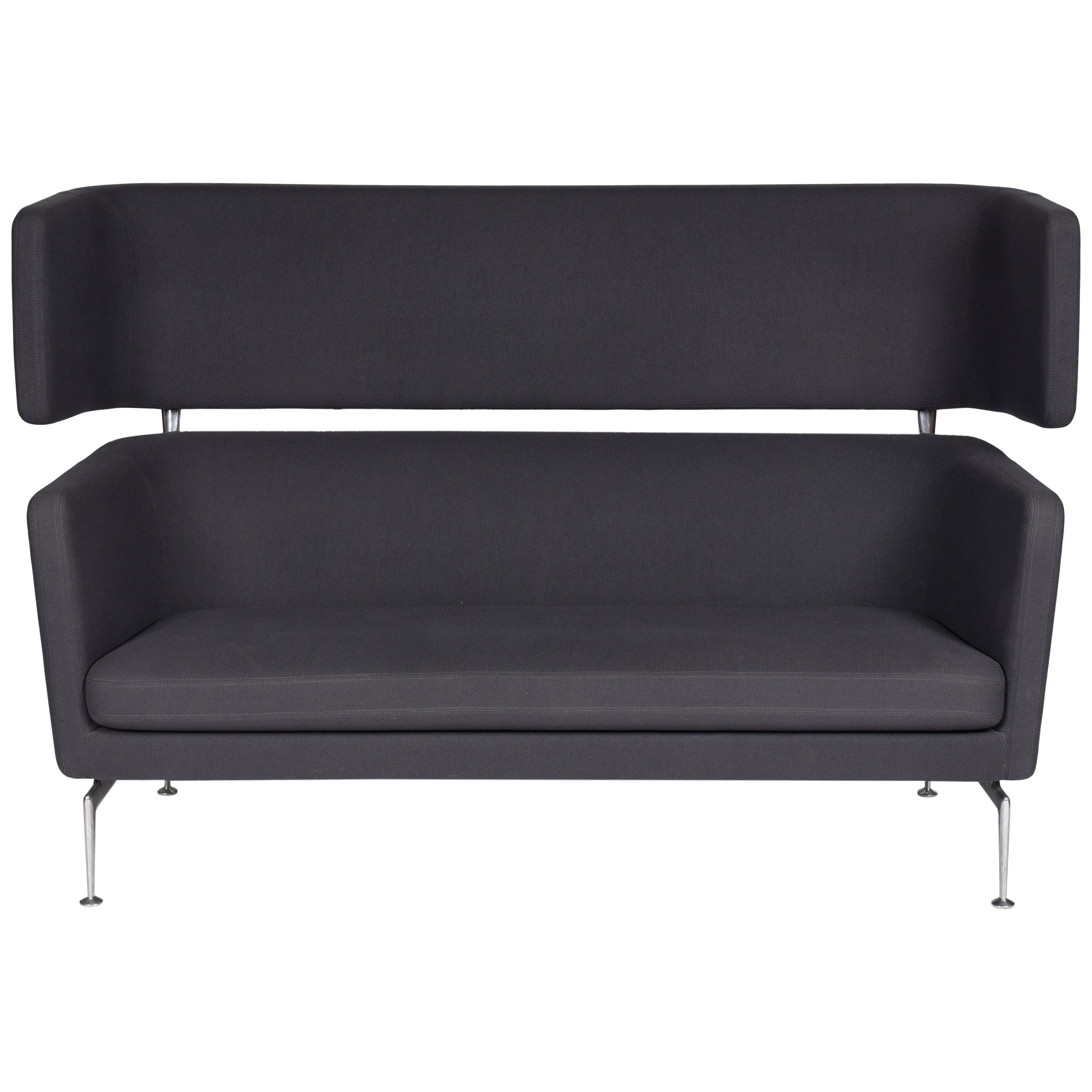 Midcentury Highback Sofa with Chrome Base