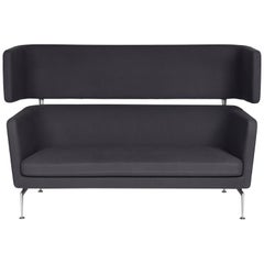 Midcentury Highback Sofa with Chrome Base