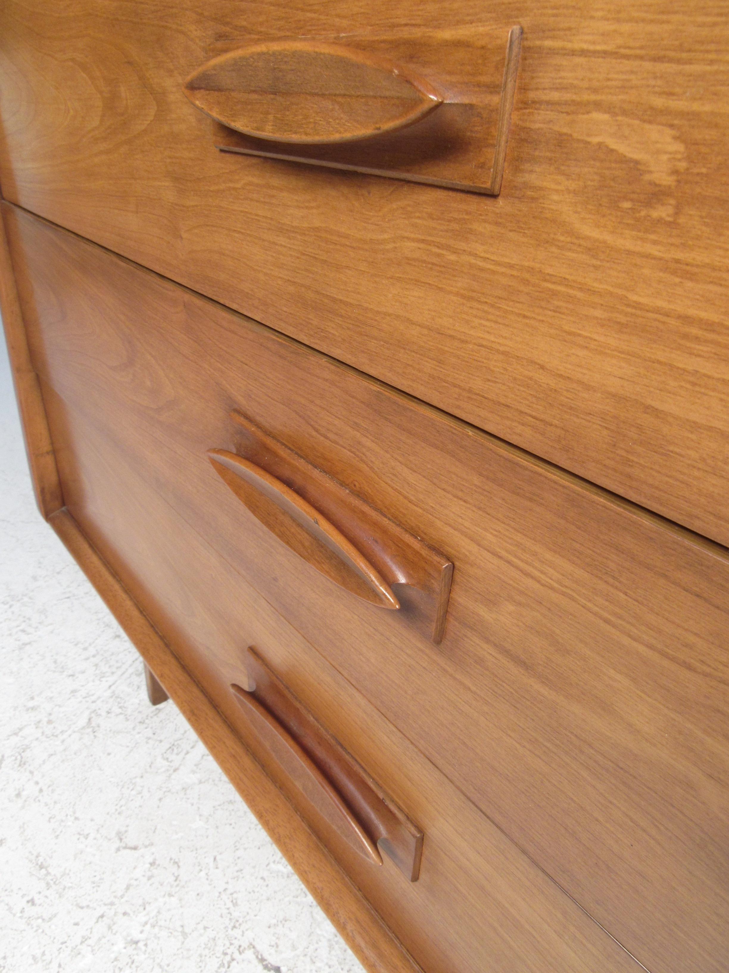 Wood Midcentury Highboy Dresser For Sale