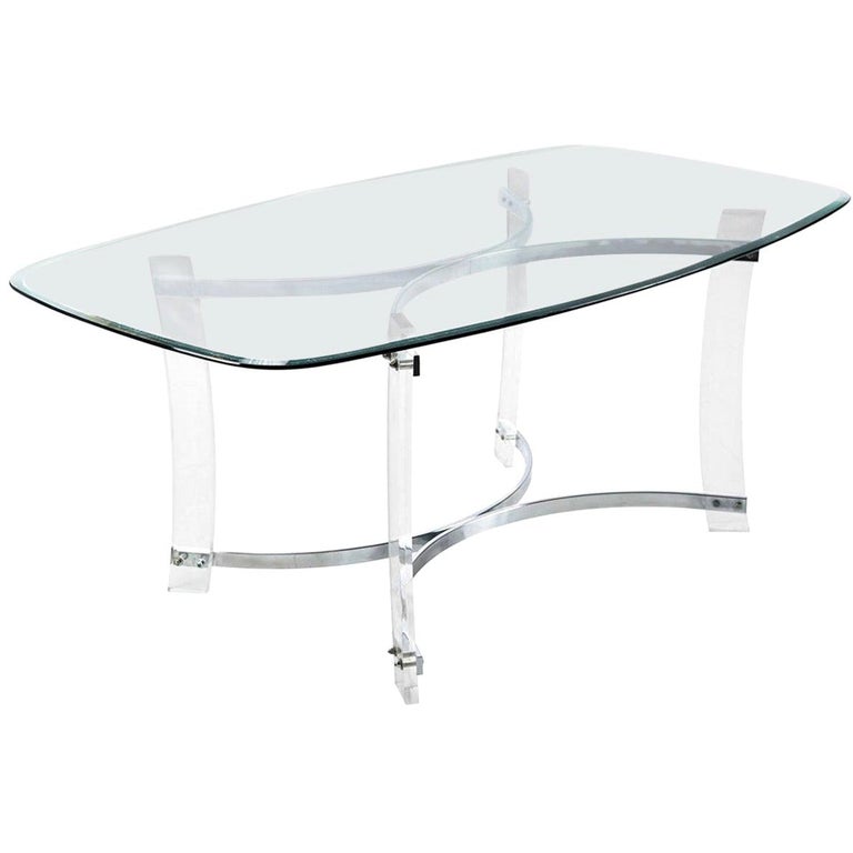 Midcentury Hollywood Regency Acrylic, Small Round Lucite Dining Table