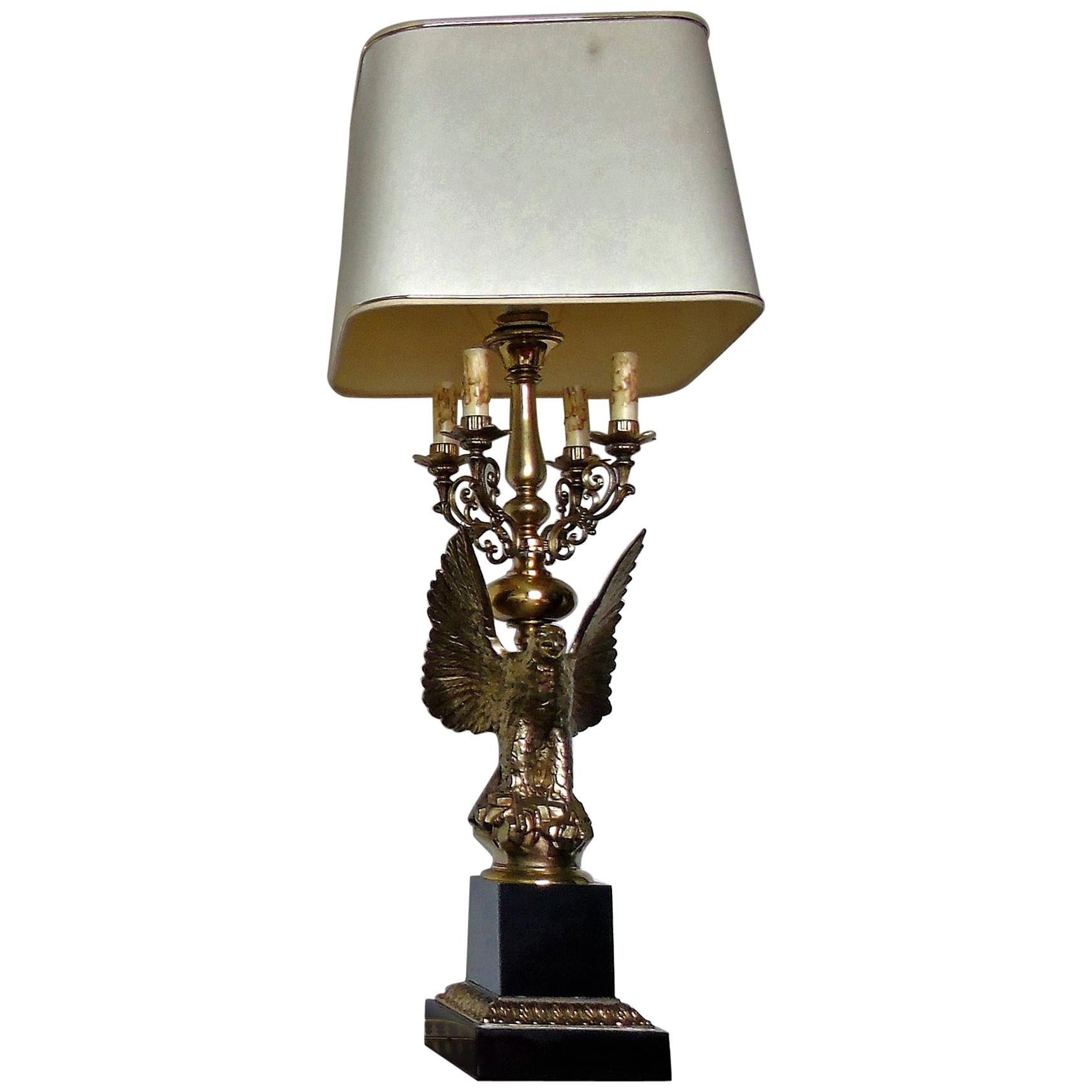 Midcentury Hollywood Regency Eagle Lamp from Deknudt