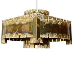 Danish Mid-Century Modern Brutalist Pendant by Holm Sørensen