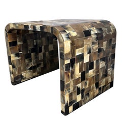 Midcentury Horn Veneer Side Table