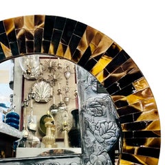 Mid-Century Horn Veneered Mirror