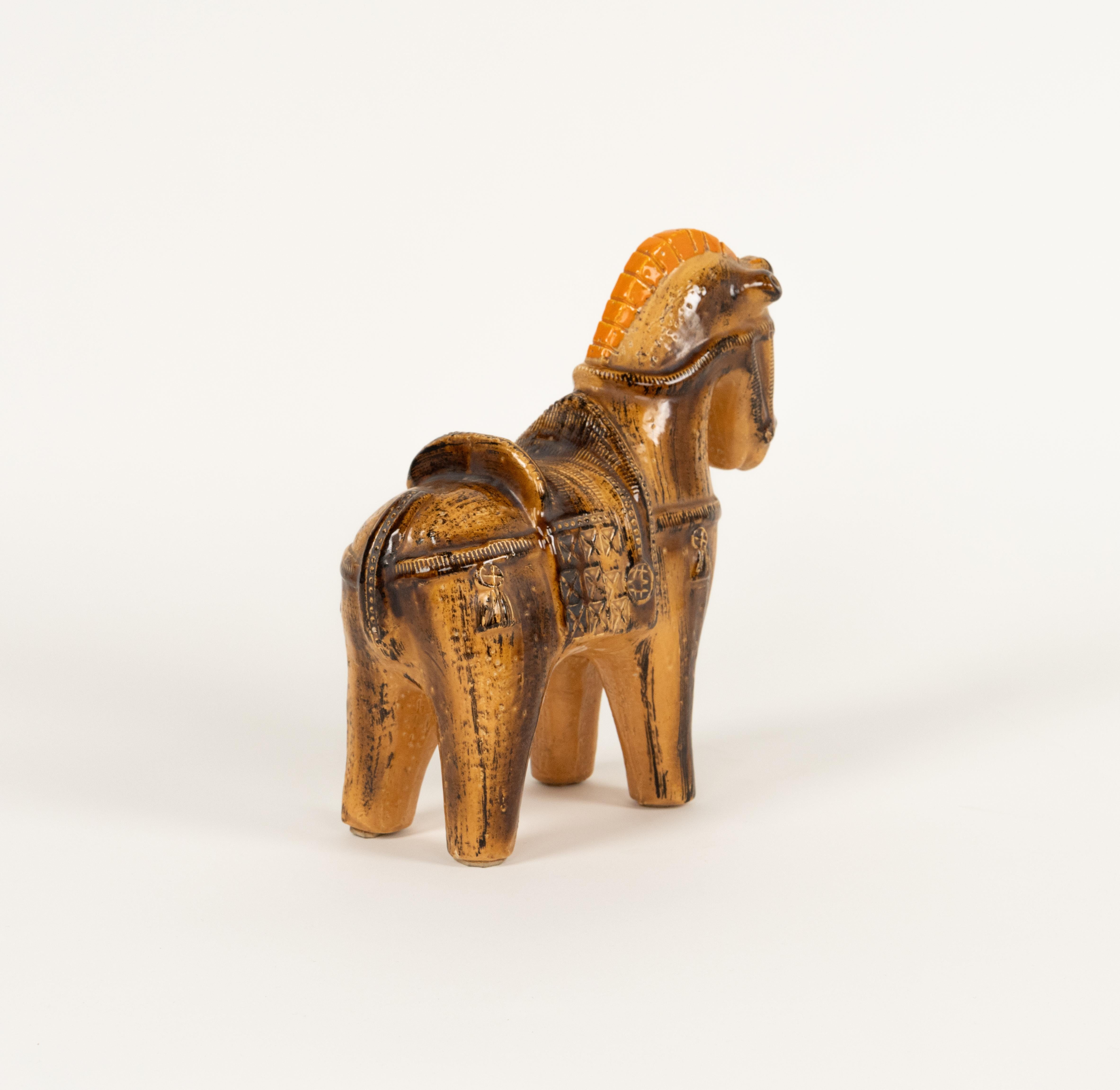 Escultura de caballo de mediados de siglo Cerámica esmaltada de Aldo Londi para Bitossi, Italia Años 60 en venta 3