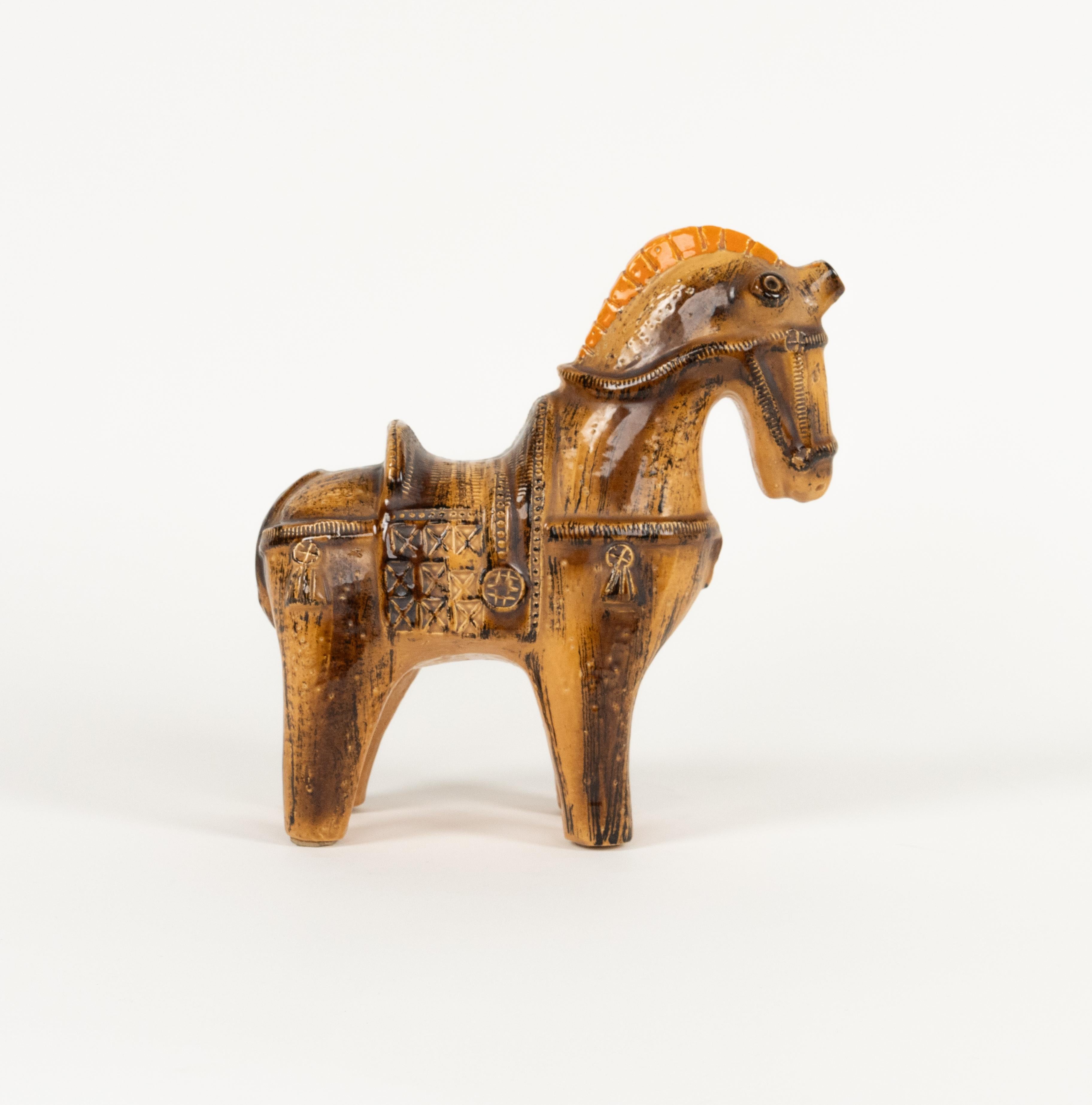 Escultura de caballo de mediados de siglo Cerámica esmaltada de Aldo Londi para Bitossi, Italia Años 60 en venta 4