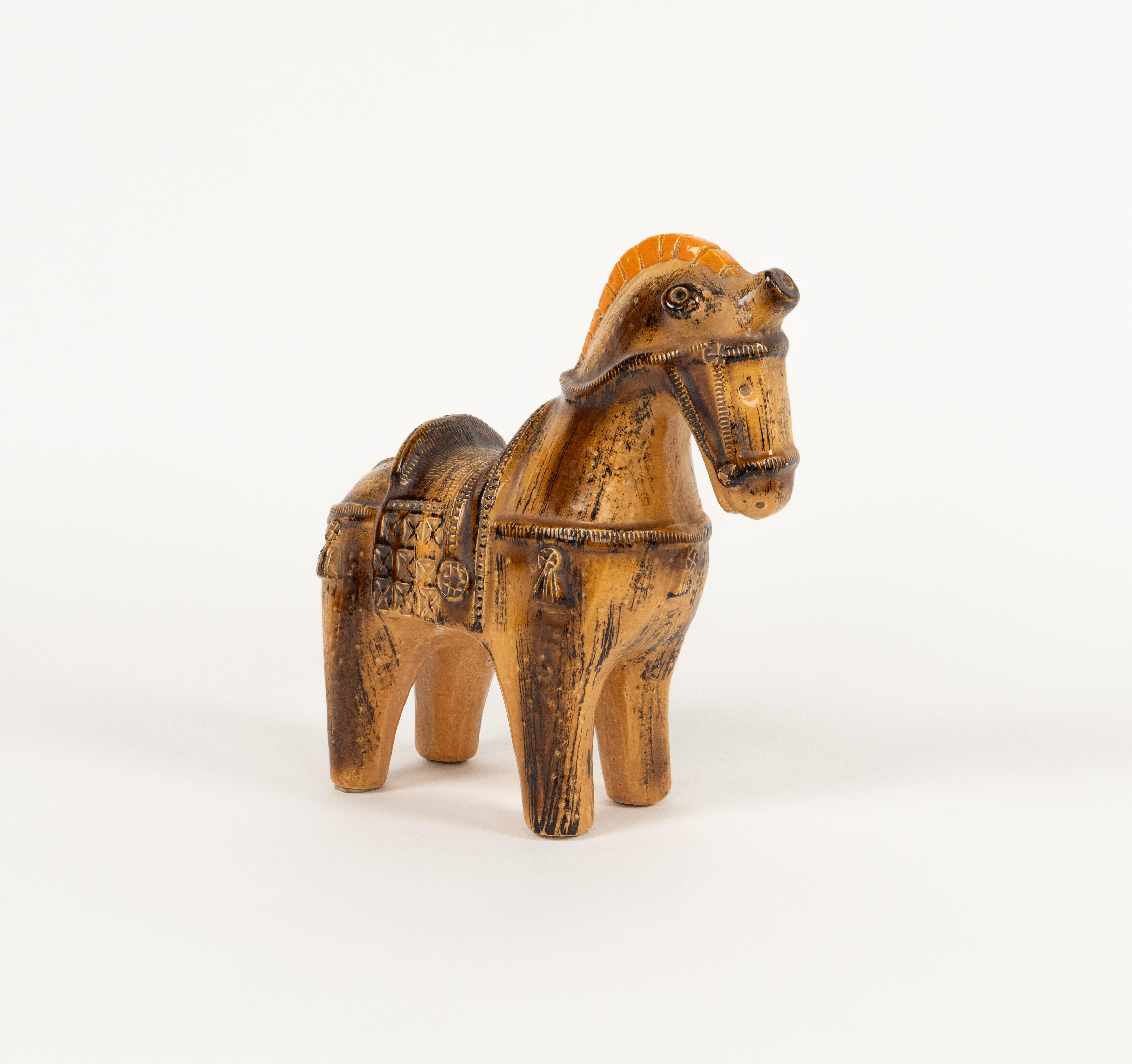 Escultura de caballo de mediados de siglo Cerámica esmaltada de Aldo Londi para Bitossi, Italia Años 60 en venta 5