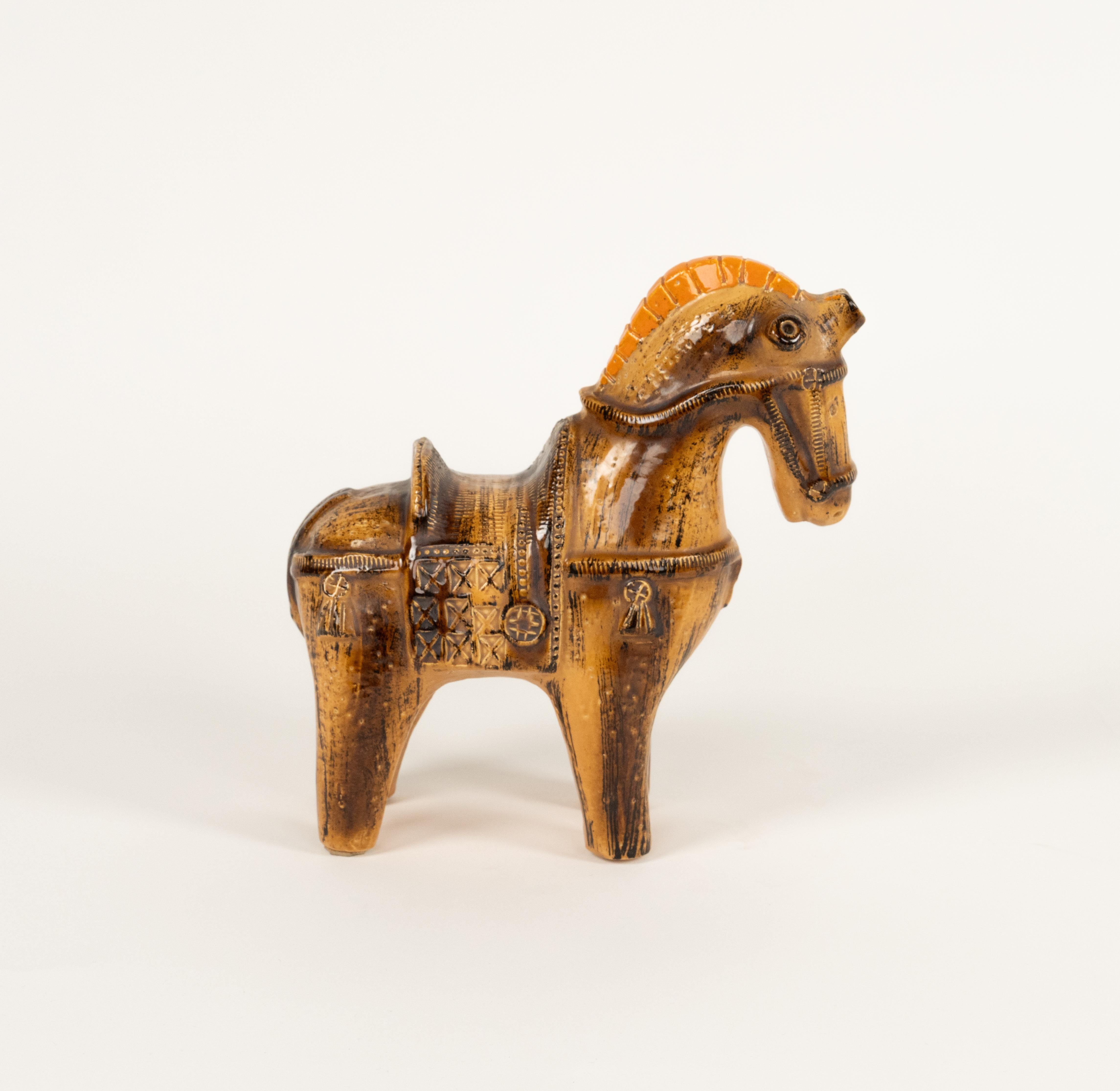Escultura de caballo de mediados de siglo Cerámica esmaltada de Aldo Londi para Bitossi, Italia Años 60 en venta 6