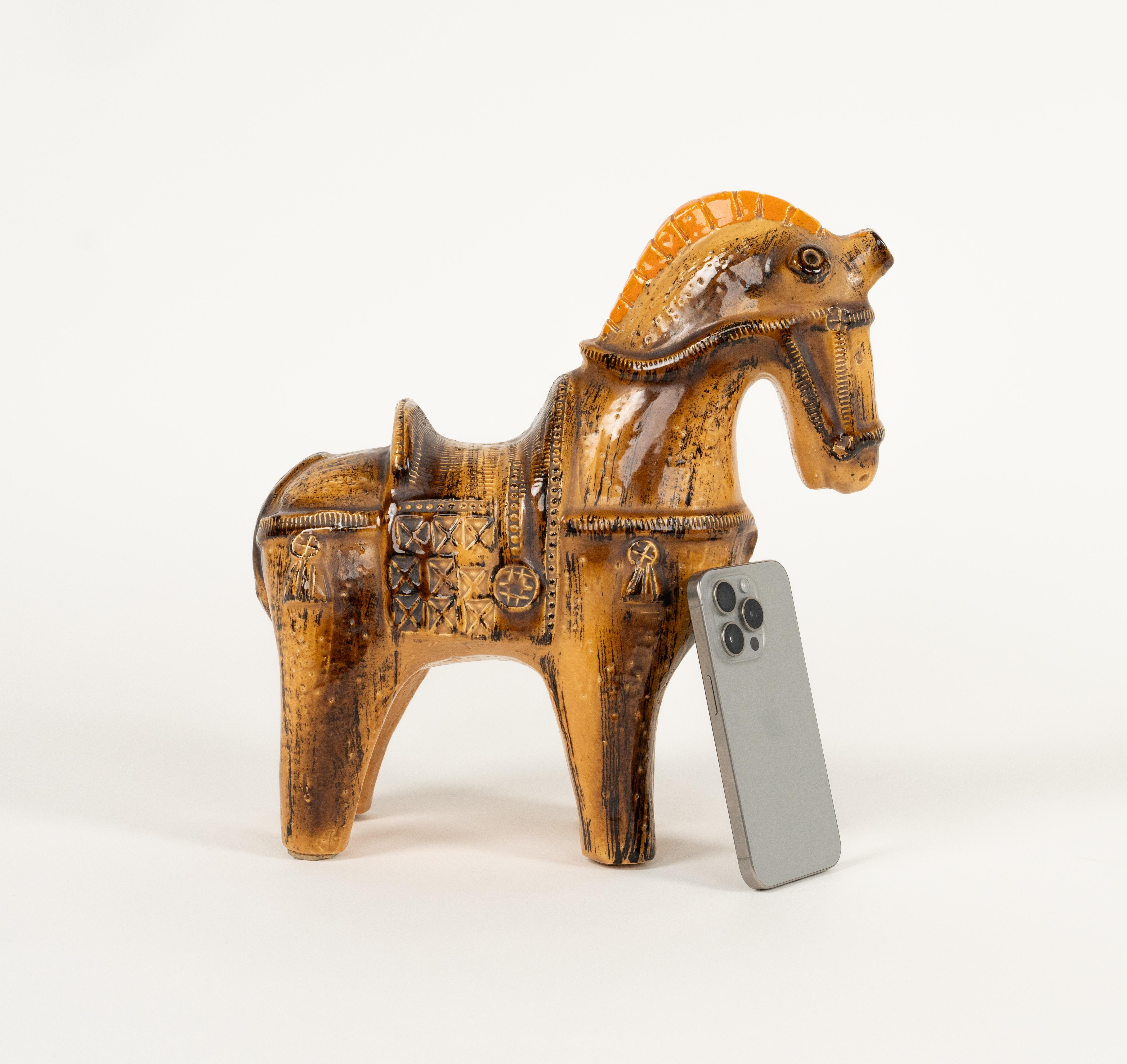 Escultura de caballo de mediados de siglo Cerámica esmaltada de Aldo Londi para Bitossi, Italia Años 60 en venta 7
