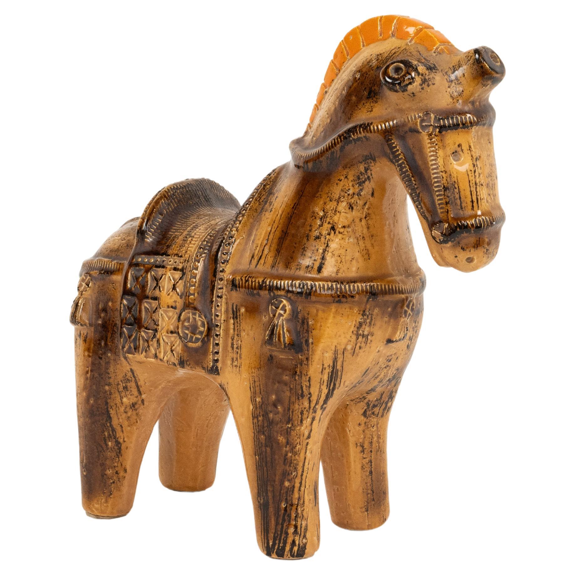 Escultura de caballo de mediados de siglo Cerámica esmaltada de Aldo Londi para Bitossi, Italia Años 60 en venta 9