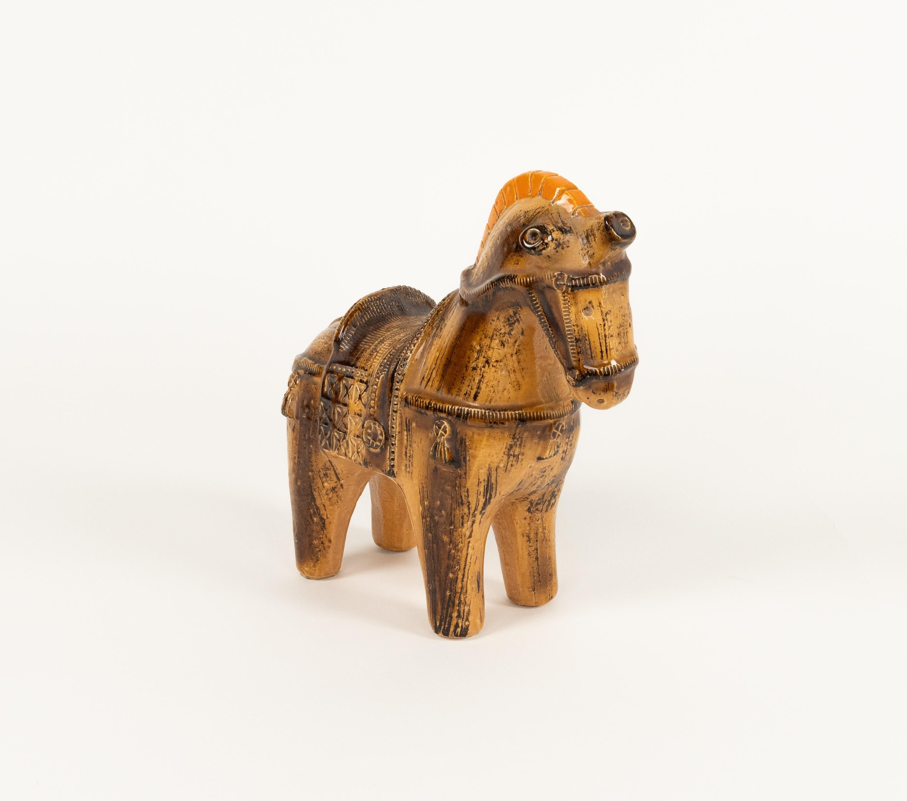 Escultura de caballo de mediados de siglo Cerámica esmaltada de Aldo Londi para Bitossi, Italia Años 60 Moderno de mediados de siglo en venta