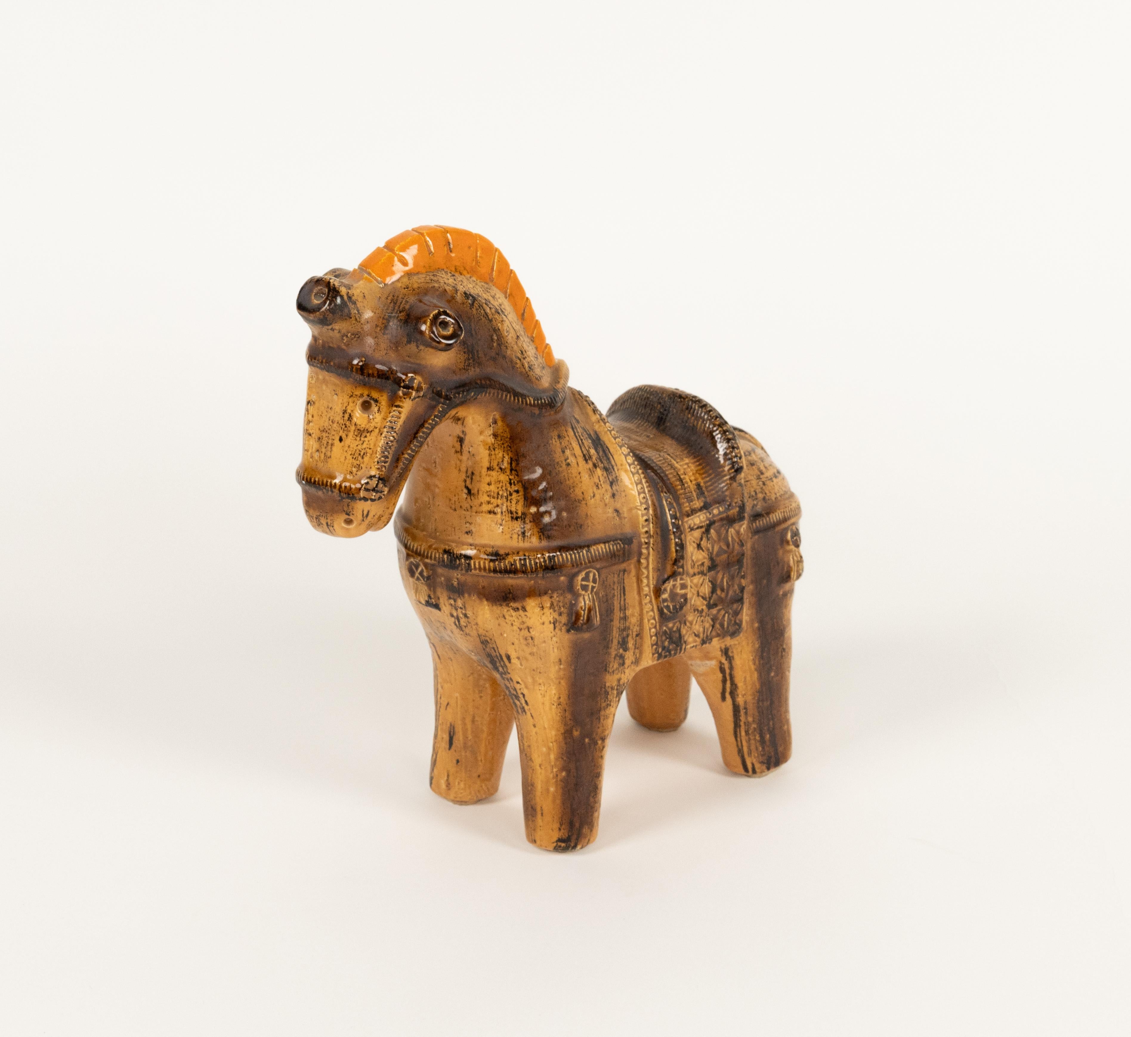 Escultura de caballo de mediados de siglo Cerámica esmaltada de Aldo Londi para Bitossi, Italia Años 60 Glaseado en venta