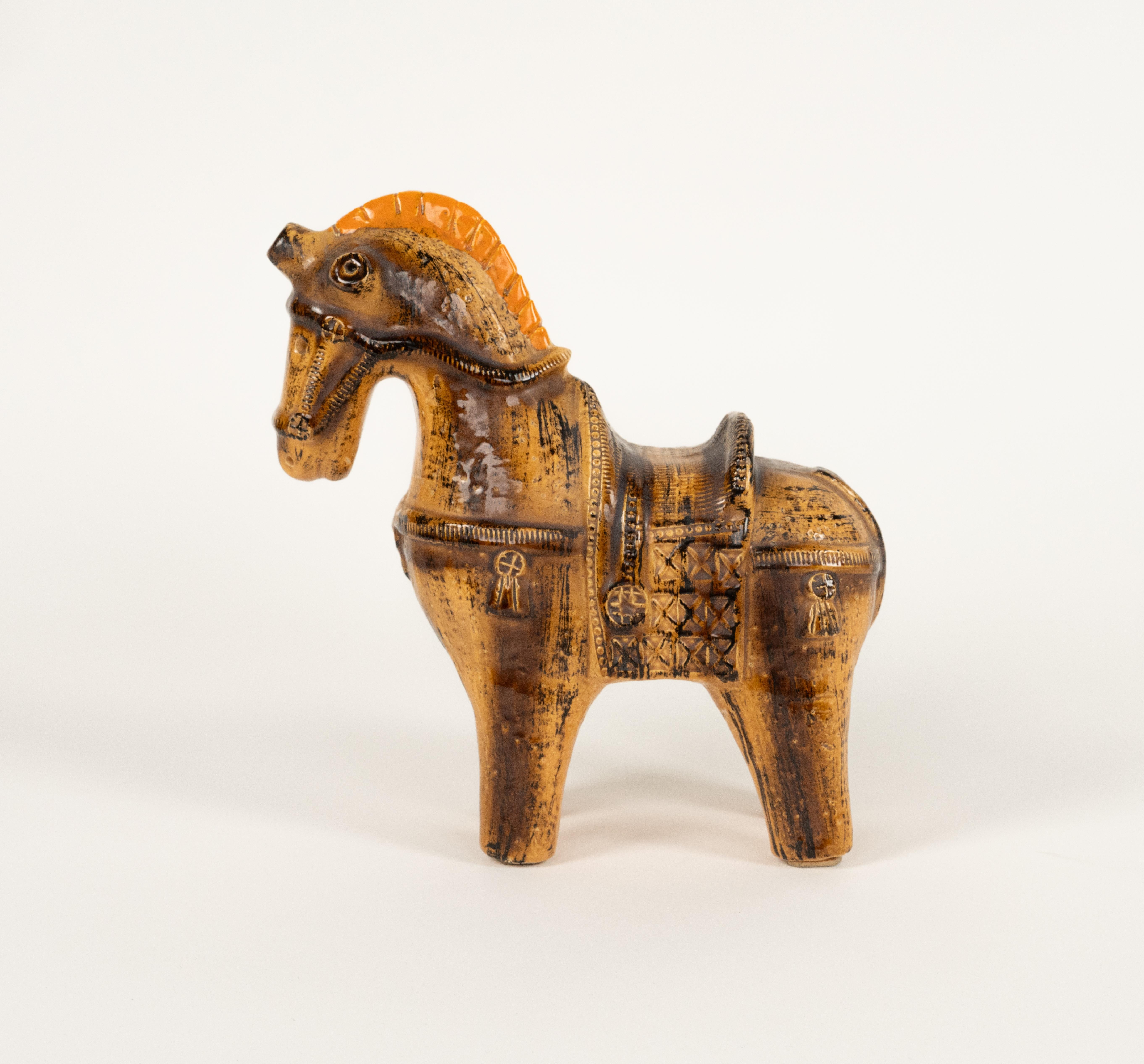 Escultura de caballo de mediados de siglo Cerámica esmaltada de Aldo Londi para Bitossi, Italia Años 60 Cerámico en venta