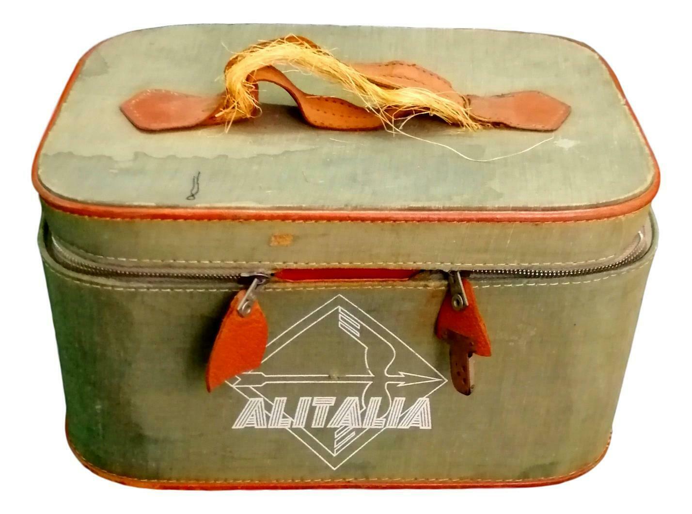 Fabric Midcentury Hostess Beauty Case Alitalia, 1950s