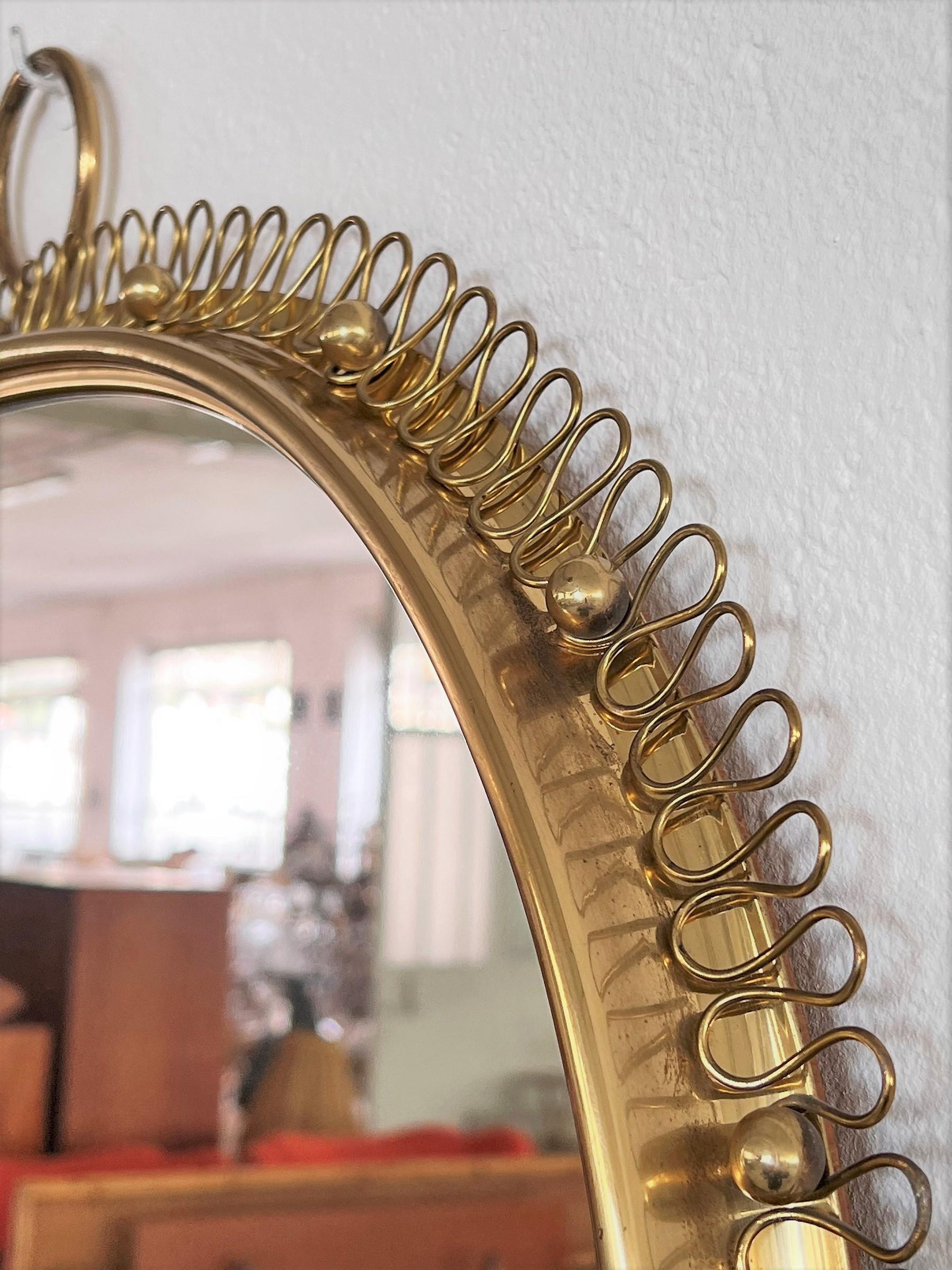 Midcentury Huge Loop Wall Mirror in Brass by Josef Frank for Svenskt Tenn, 1960 3
