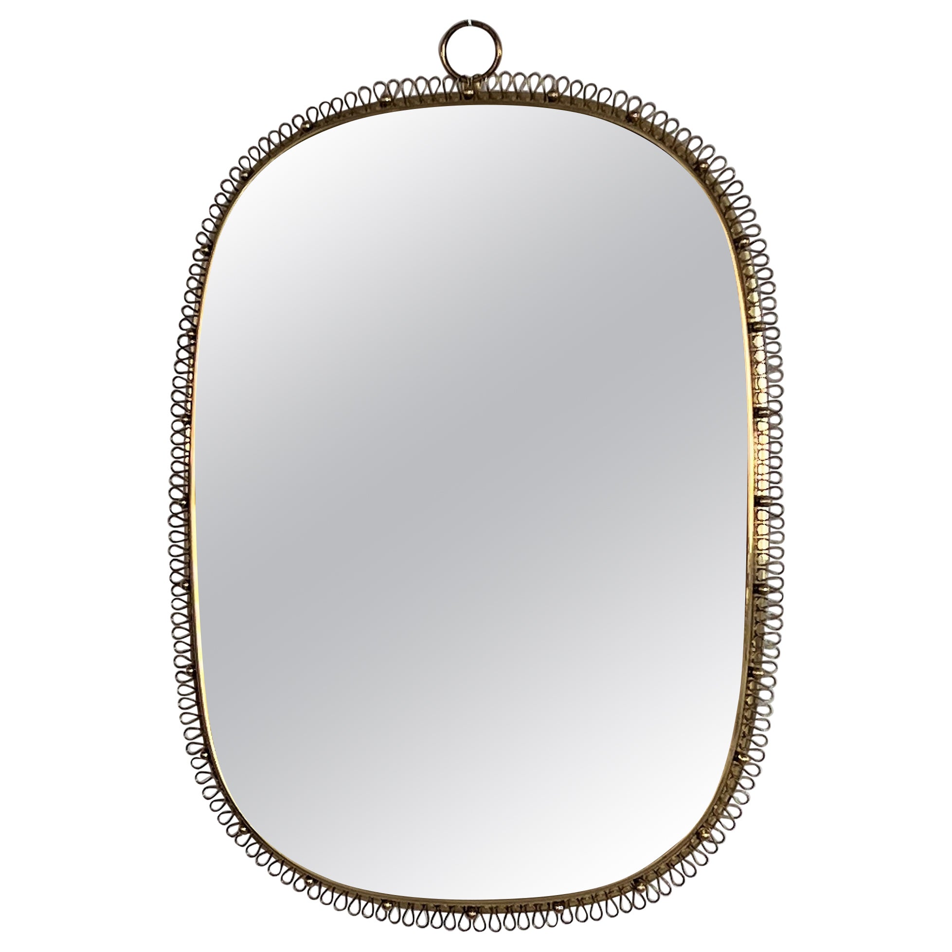 Midcentury Huge Loop Wall Mirror in Brass by Josef Frank for Svenskt Tenn, 1960