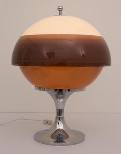 Midcentury Huge Perspex and Chrome Saturn Globe Lamp