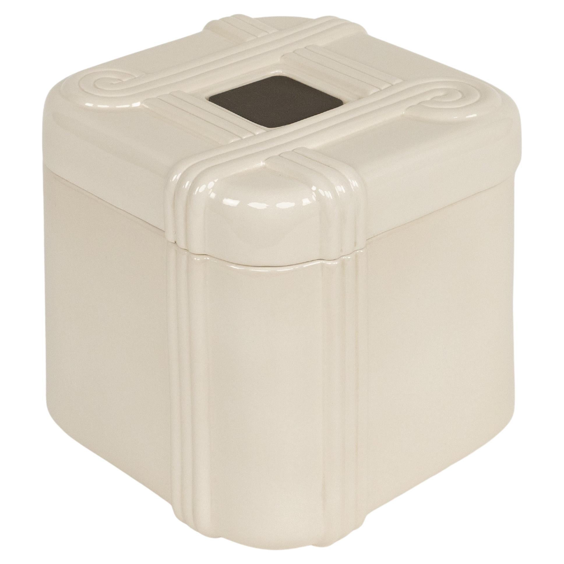 Midcentury Ice Bucket in Ceramic and Brass by Tommaso Barbi, Italy 1970s For Sale 8