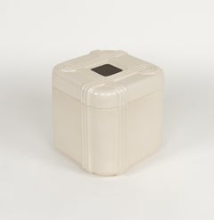 Midcentury Ice Bucket in Ceramic and Brass by Tommaso Barbi, Italy 1970s