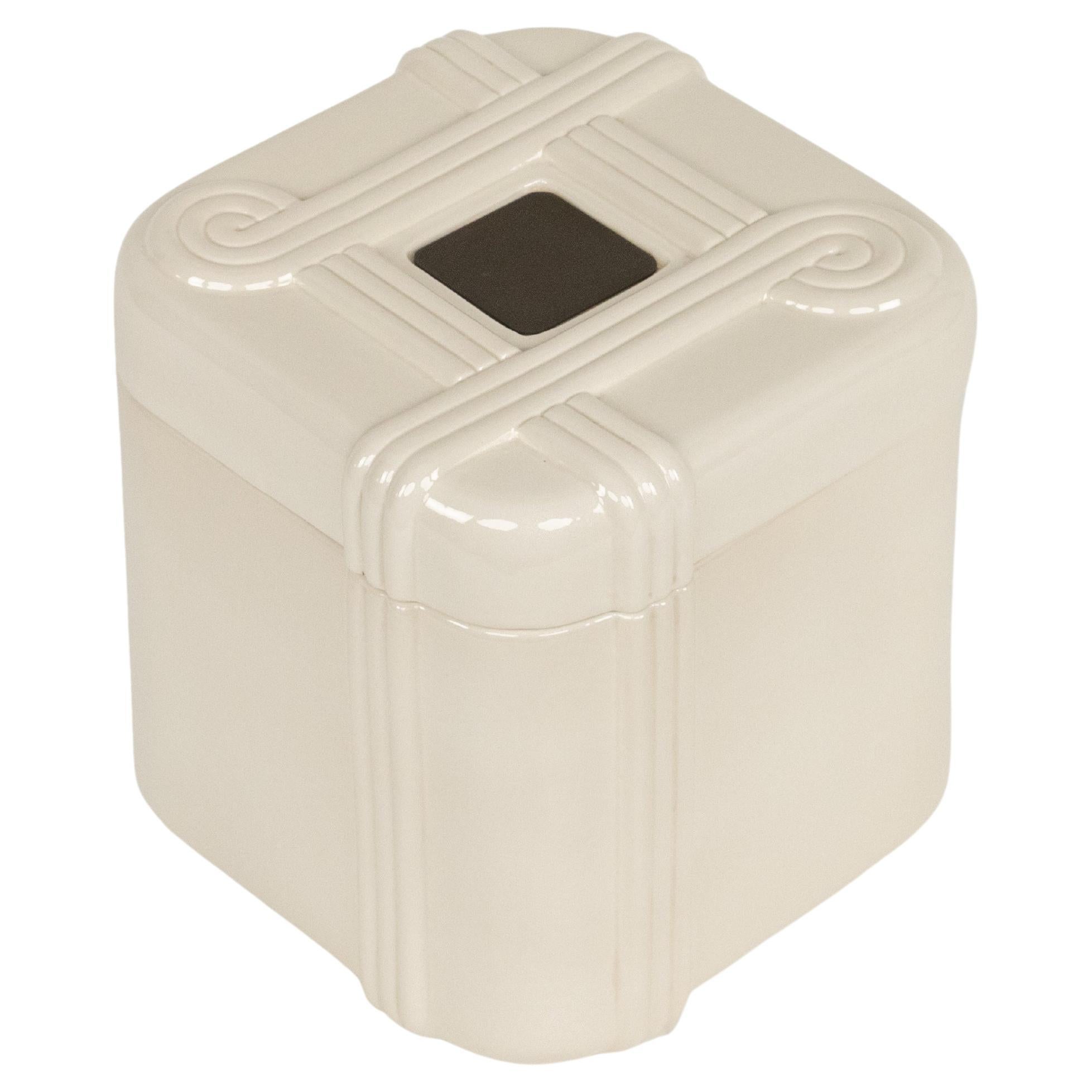 Midcentury Ice Bucket in Ceramic and Brass by Tommaso Barbi, Italy 1970s For Sale
